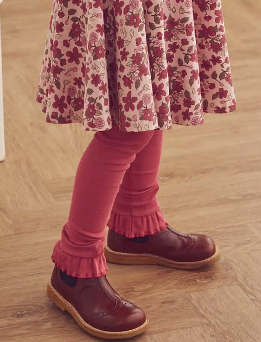 Müsli - Cozy me rib frill leggings - baroque rose - 0