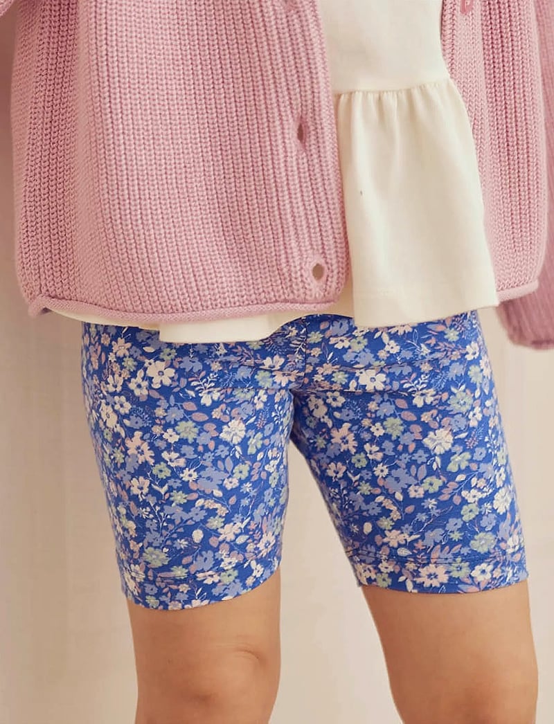 Müsli by Green Cotton - Primrose tights - cycling shorts - azure blue/ nectar/ tofu - 0