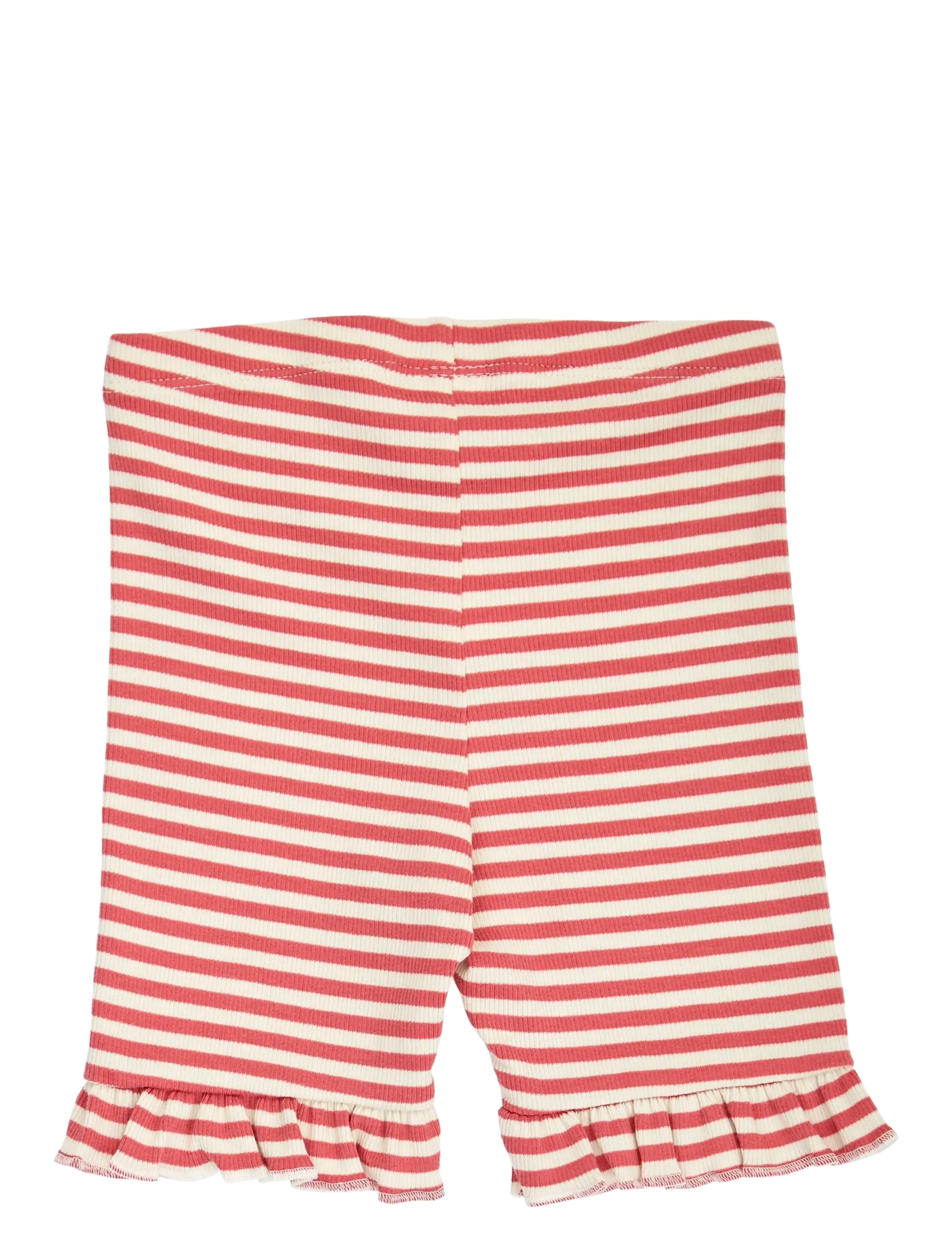 Müsli by Green Cotton - Rib stripe frill tights - leggings - mineral red/ tofu - 2