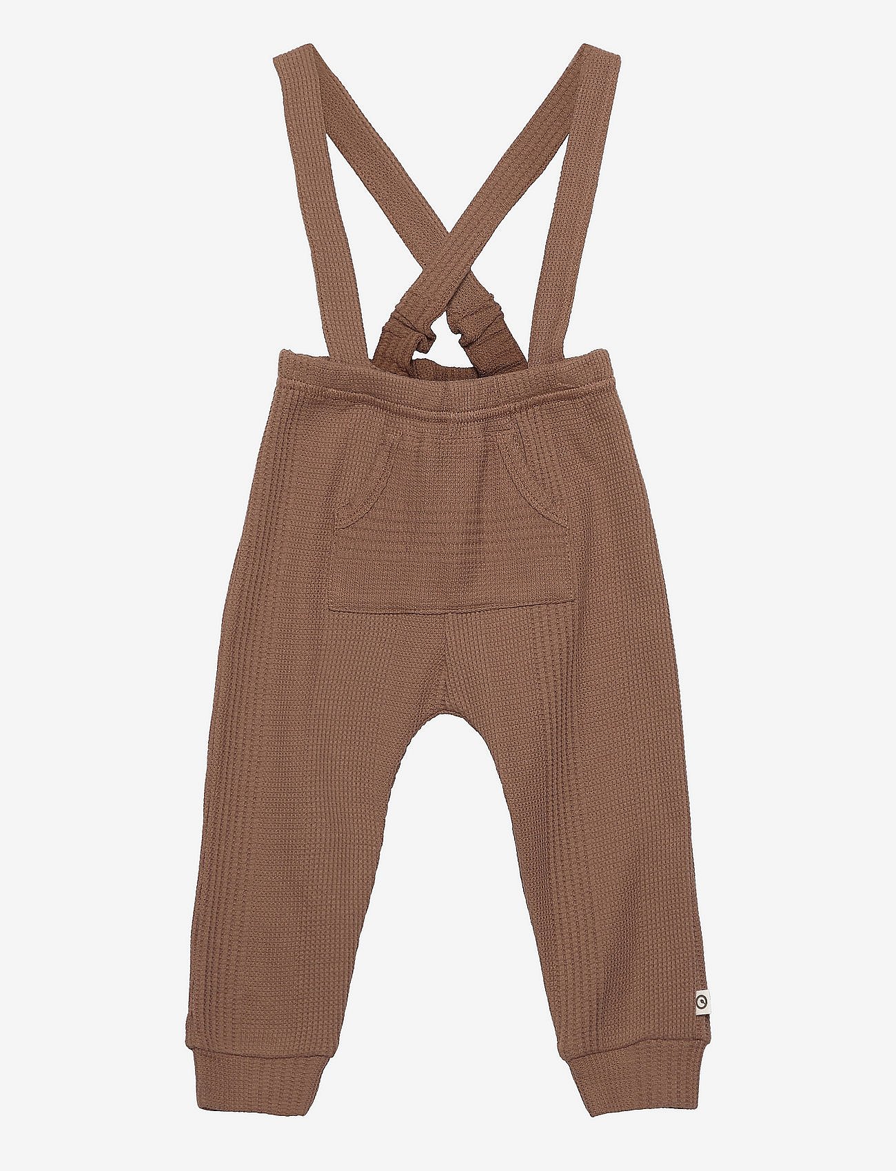 Waffle rib suspender pants baby - BROWN SUGAR