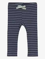 Müsli by Green Cotton - Stripe rib pants baby - mažiausios kainos - night blue/ spa green - 0
