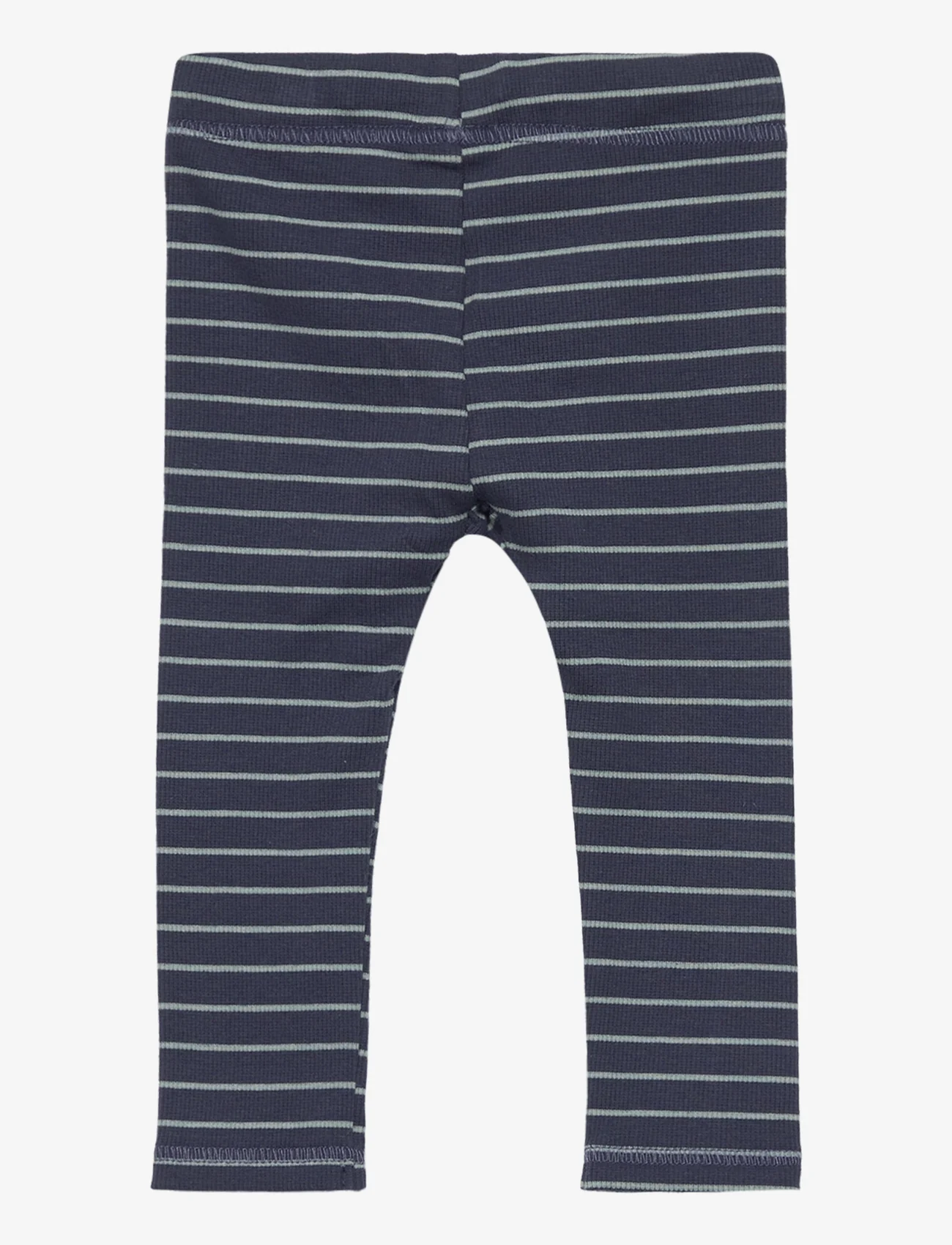 Müsli by Green Cotton - Stripe rib pants baby - mažiausios kainos - night blue/ spa green - 1