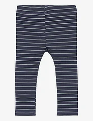 Müsli by Green Cotton - Stripe rib pants baby - mažiausios kainos - night blue/ spa green - 1
