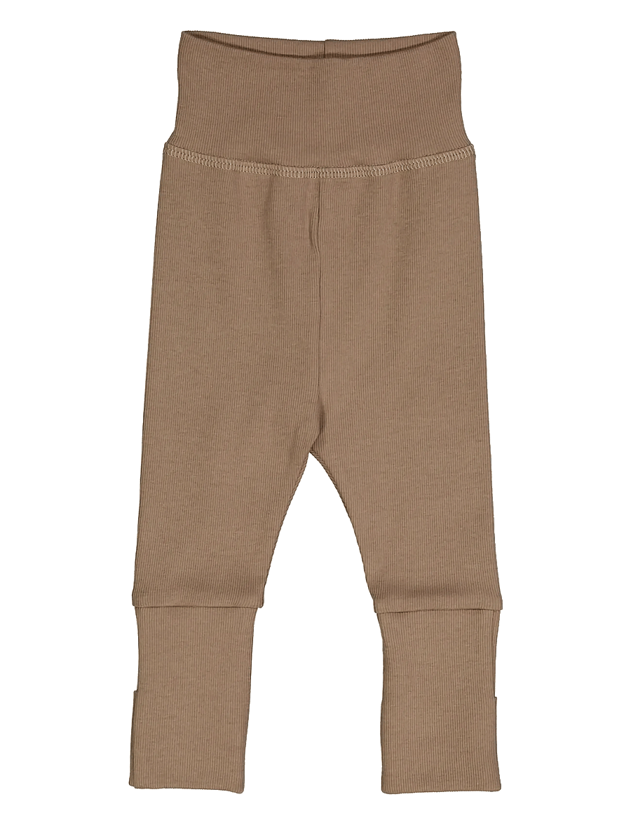 Müsli by Green Cotton - Rib pants - leggings - walnut - 1