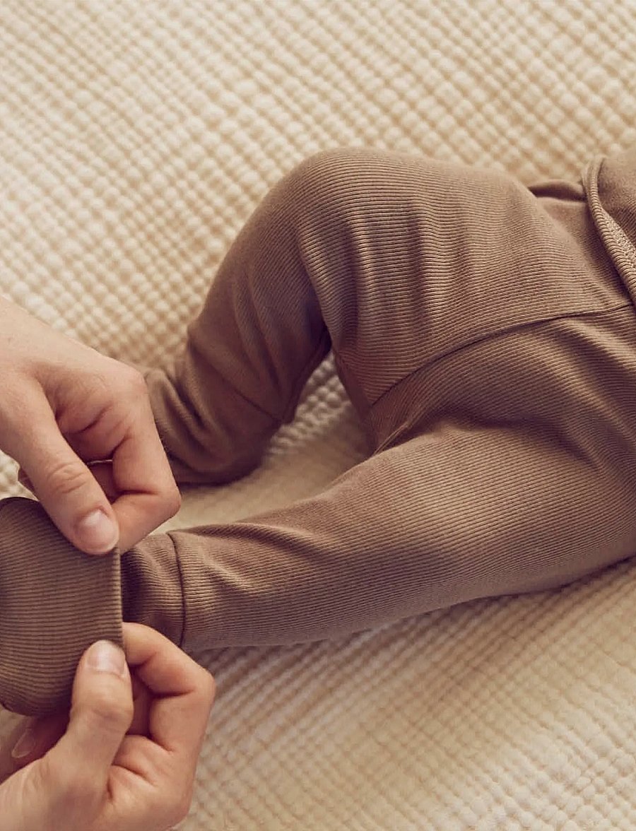 Müsli by Green Cotton - Rib pants - leggings - walnut - 4