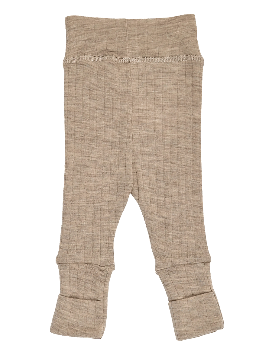 Müsli by Green Cotton - Woolly rib pants - uldundertøj baby - balsam melange - 2