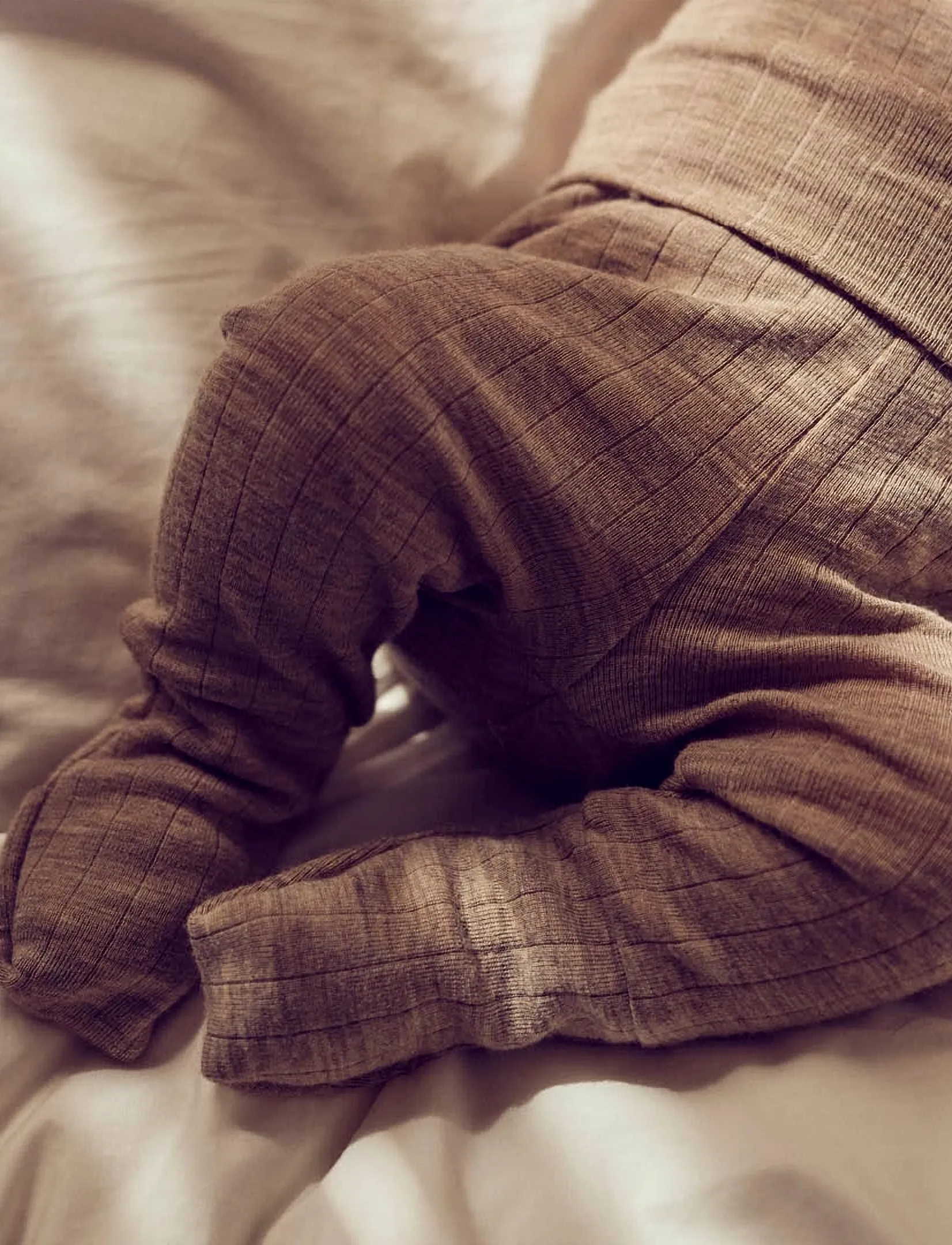 Müsli by Green Cotton - Woolly rib pants - uldundertøj baby - balsam melange - 4