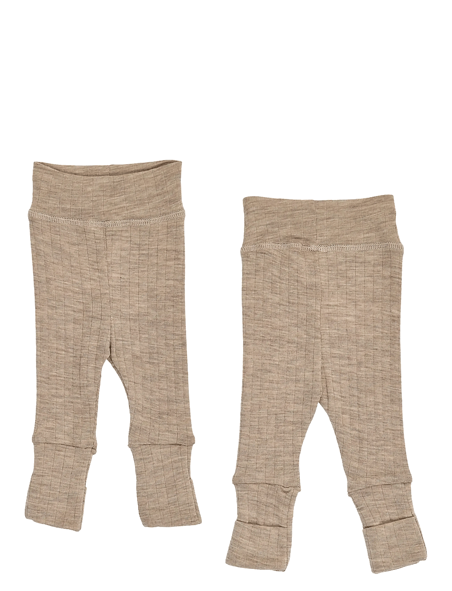 Müsli by Green Cotton - Woolly rib pants - uldundertøj baby - balsam melange - 3