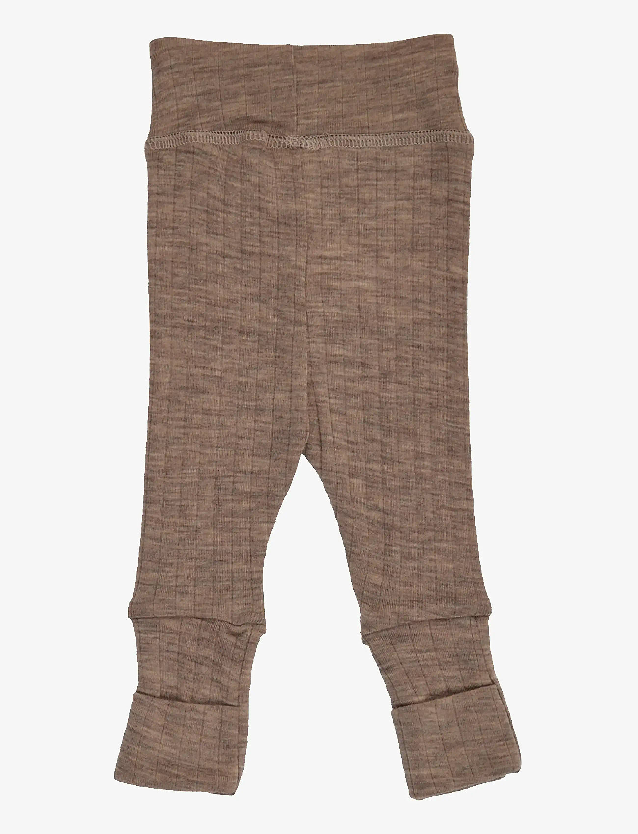Müsli by Green Cotton - Woolly rib pants - uldundertøj baby - walnut melange - 2