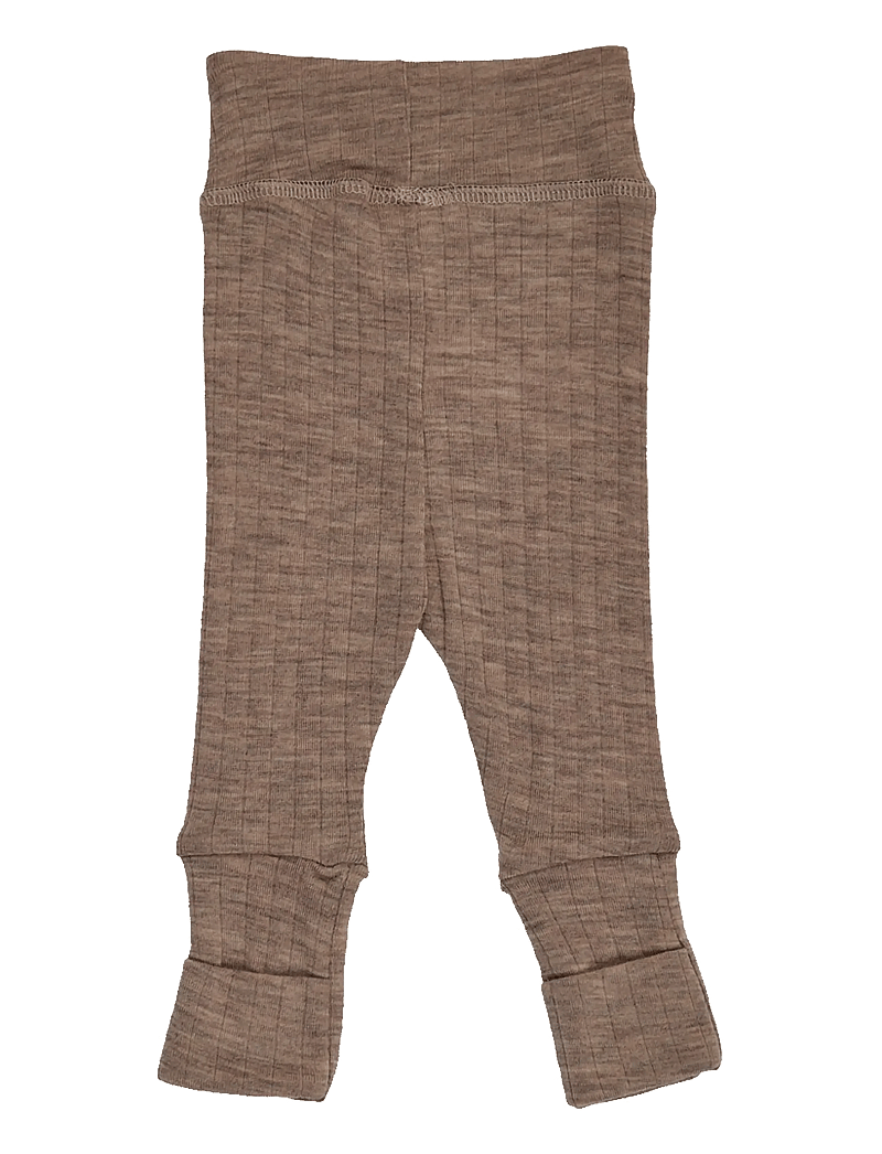 Müsli by Green Cotton - Woolly rib pants - uldundertøj baby - walnut melange - 2