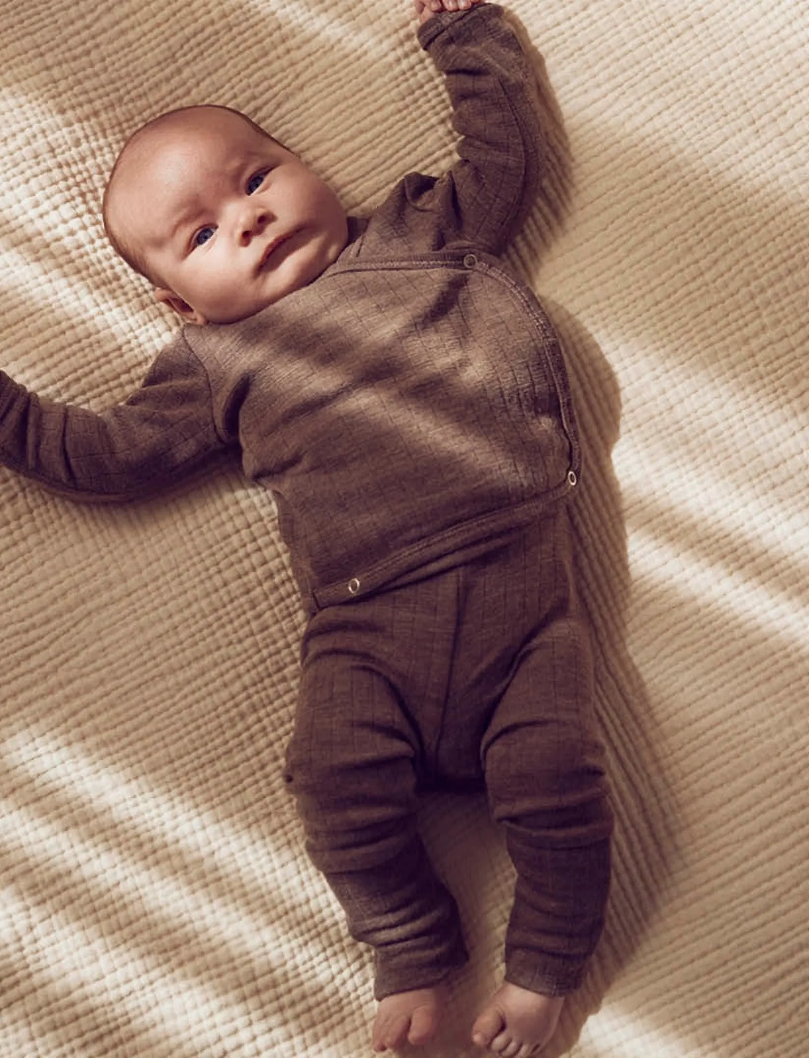 Müsli by Green Cotton Woolly Rib Pants, 68, Unterteile, Braun - Leggings, Kinder