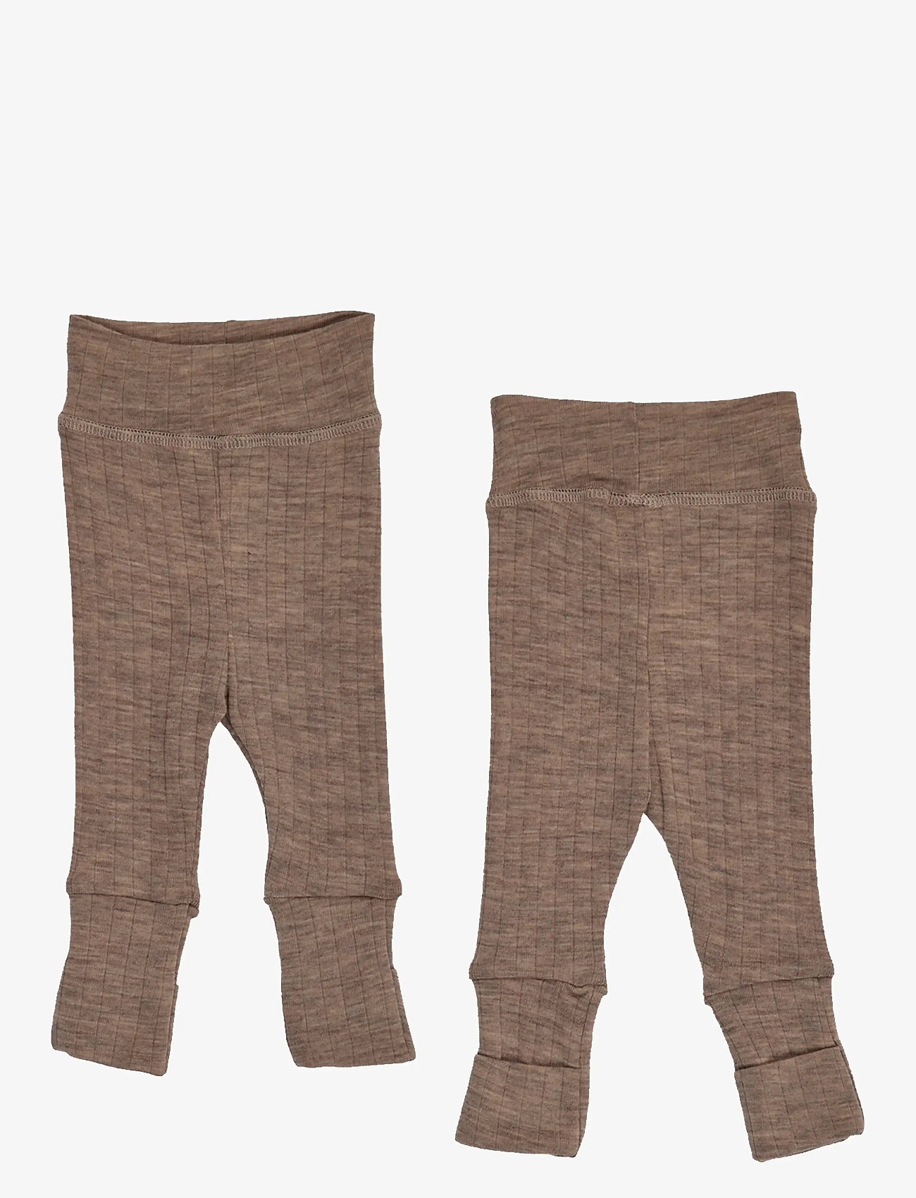 Müsli by Green Cotton - Woolly rib pants - uldundertøj baby - walnut melange - 3