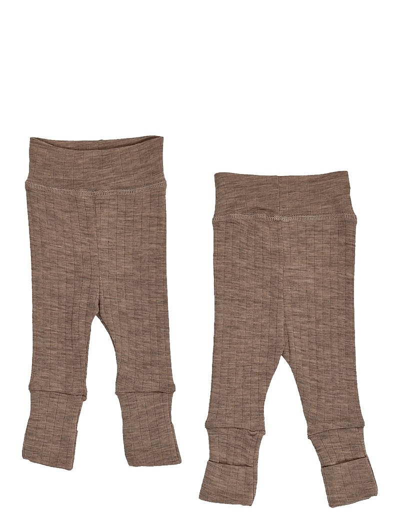 Müsli by Green Cotton - Woolly rib pants - uldundertøj baby - walnut melange - 3