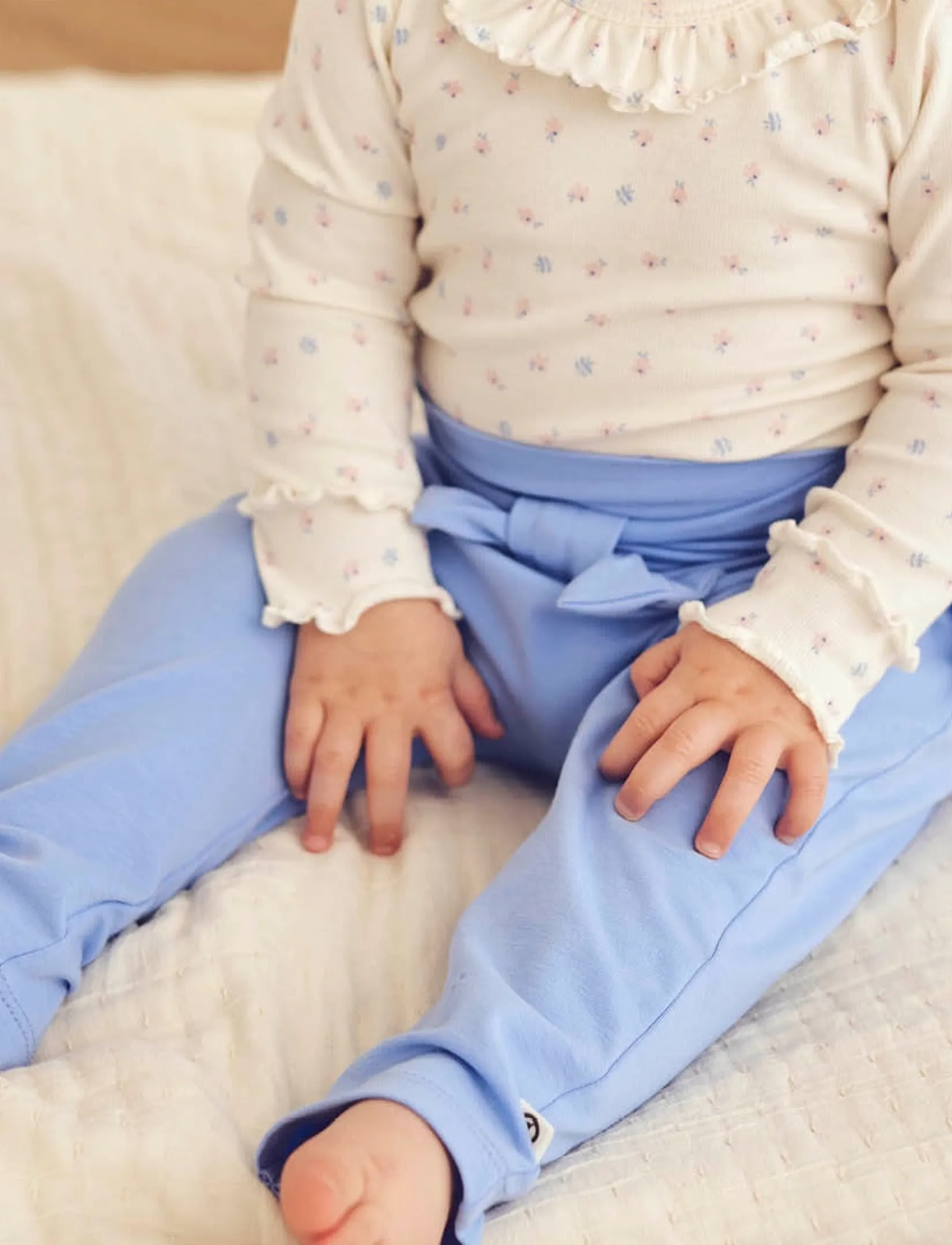 Müsli by Green Cotton - Cozy me lace pants baby - jogginghosen - shell blue - 4