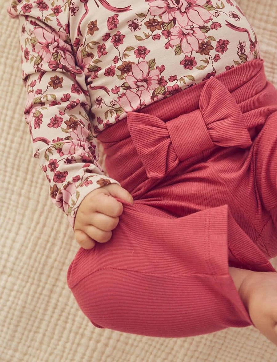 Müsli - Cozy me bow pants baby - jogginghosen - baroque rose - 0