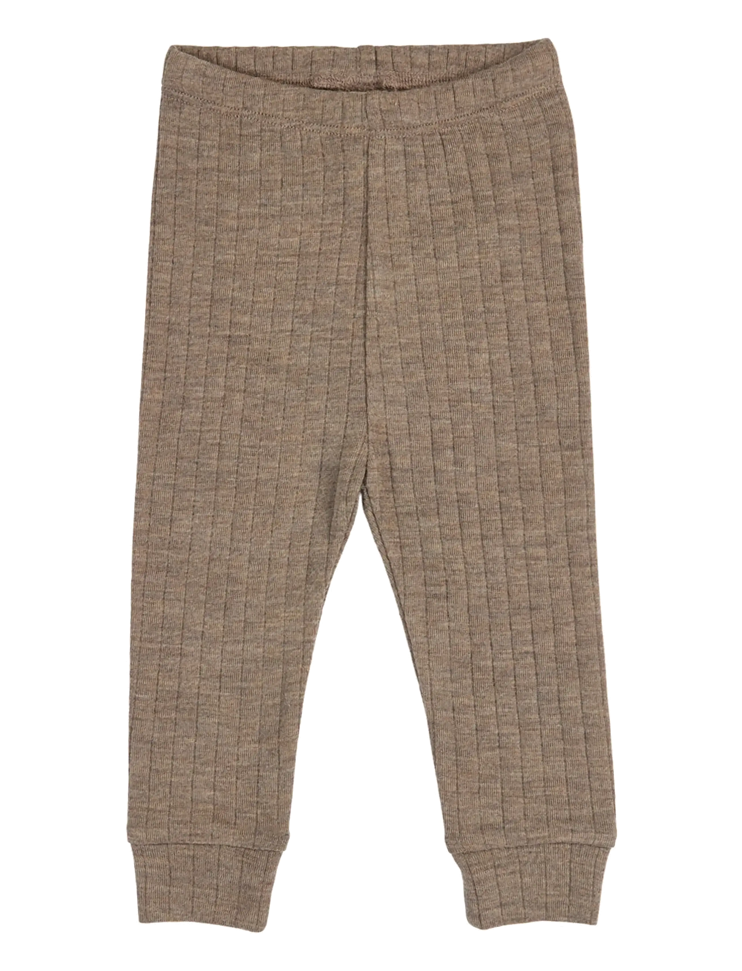 Müsli by Green Cotton Woolly rib cuff pants - Baselayer underdele - WALNUT MELANGE / brown
