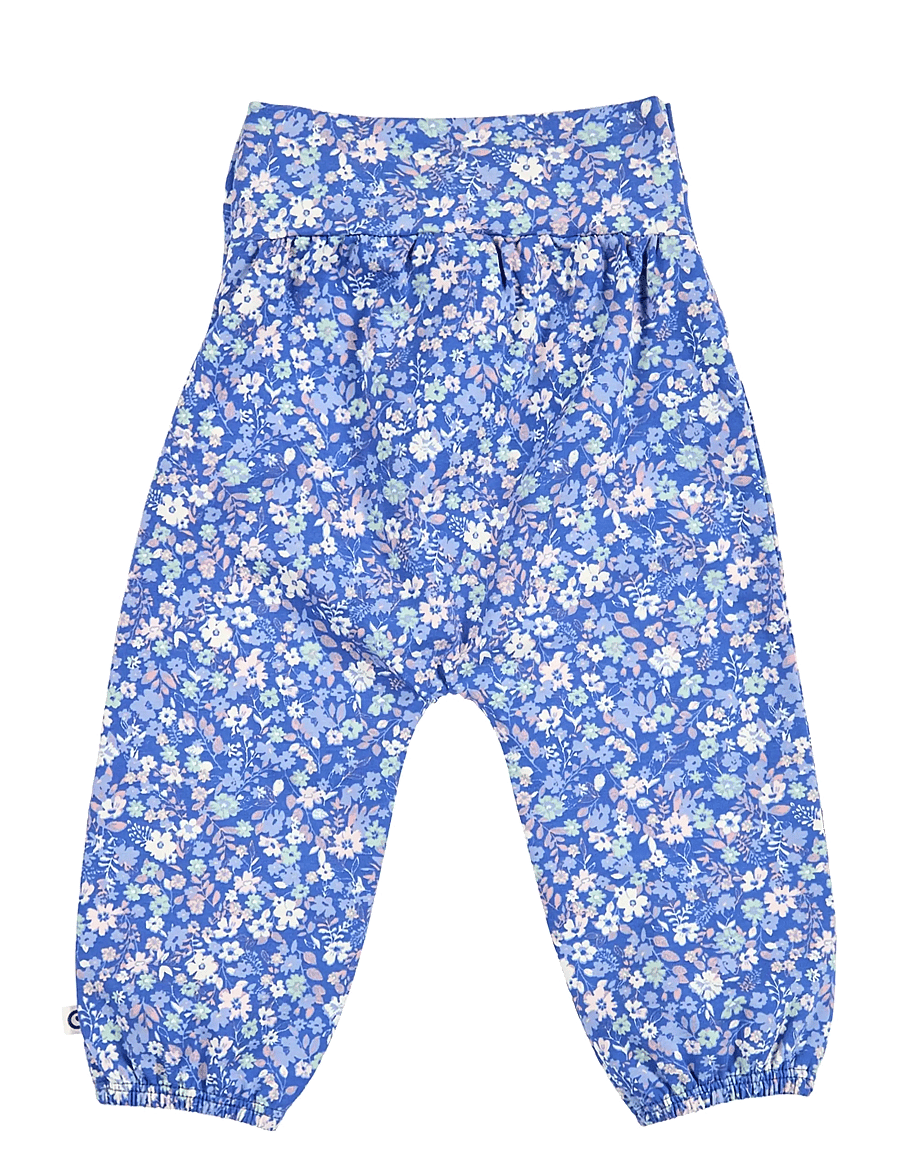 Müsli by Green Cotton - Primrose knot pants baby - kelnytės kūdikiams - azure blue/ nectar/ tofu - 2