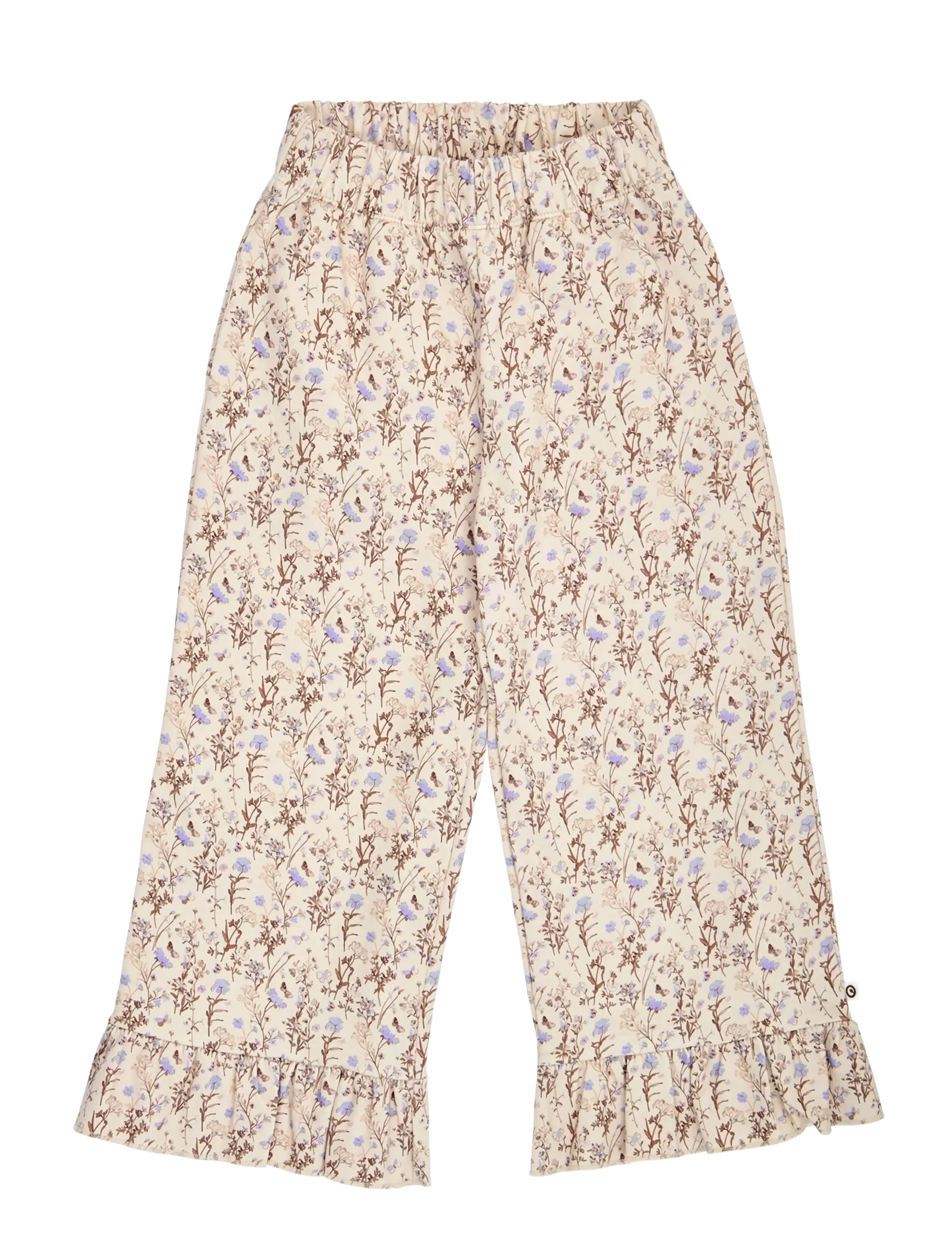 Müsli Cornflower ruffle wide leg pants - Underdele - OAK/ WALNUT/ MAUVE / cream