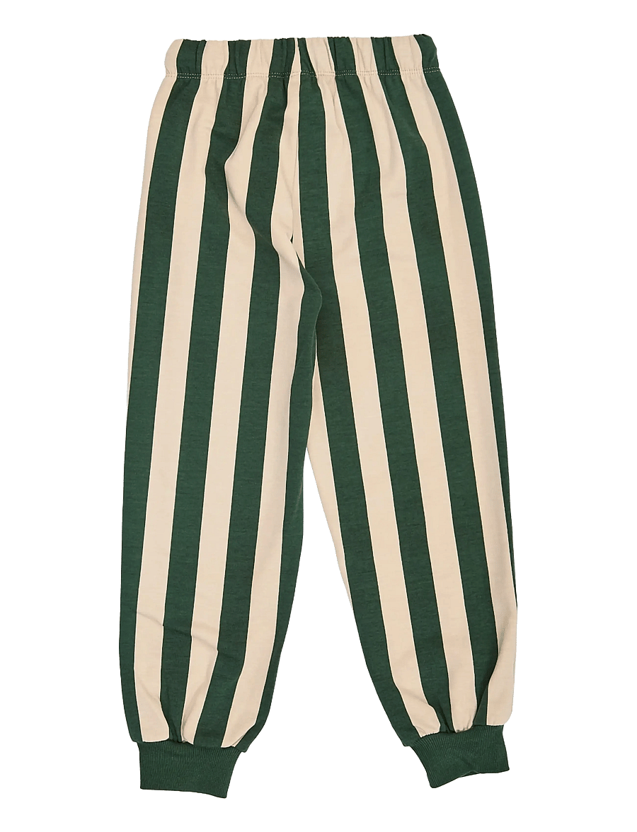 Müsli - Stripe sweat pants - oak/ forest green - 2