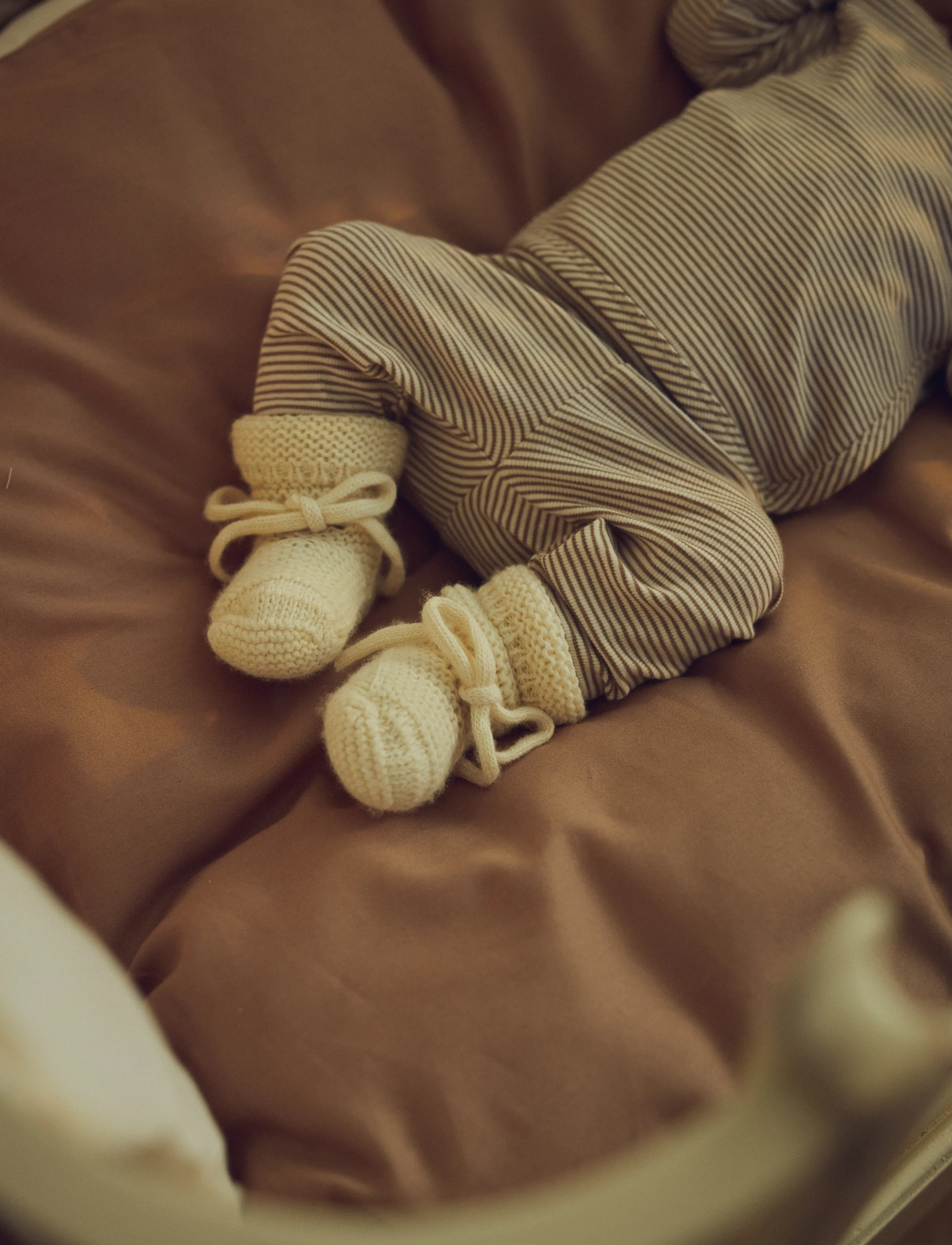 Müsli - Mini stripe rib pants - balsam cream/ walnut 690000343 - 0