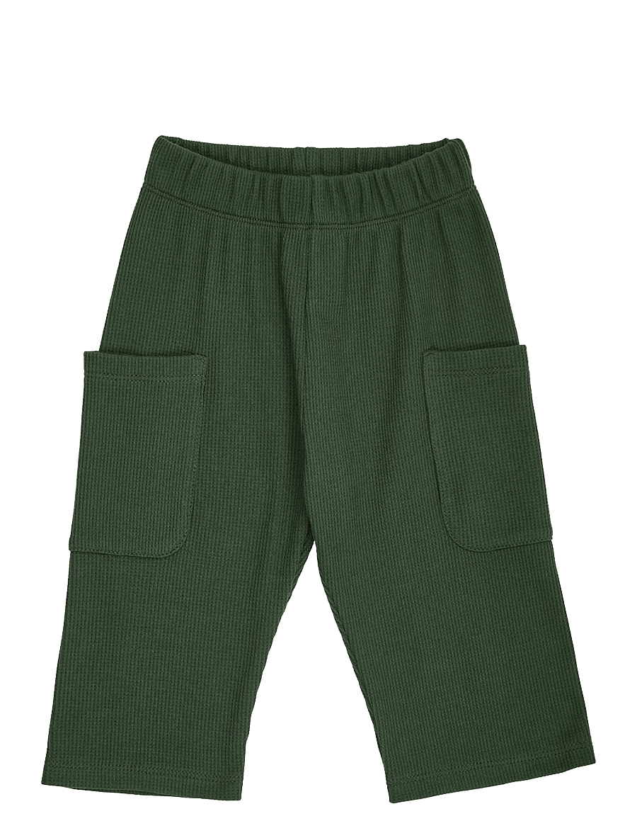 Müsli - Waffle pocket pants baby - forest green - 0