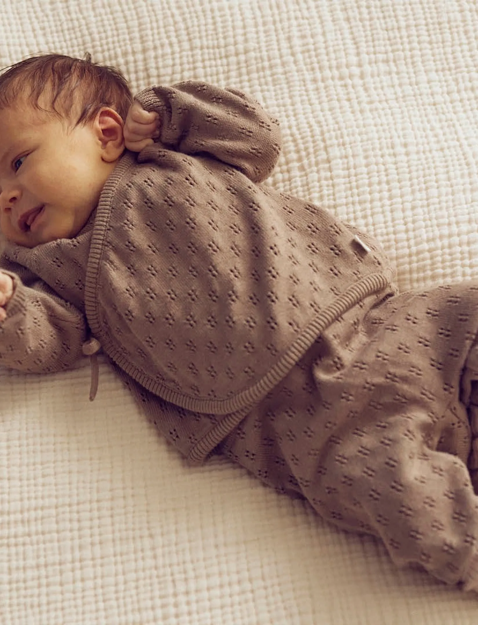 Müsli by Green Cotton Knit Pants, 68, Unterteile, Braun - Leggings, Kinder