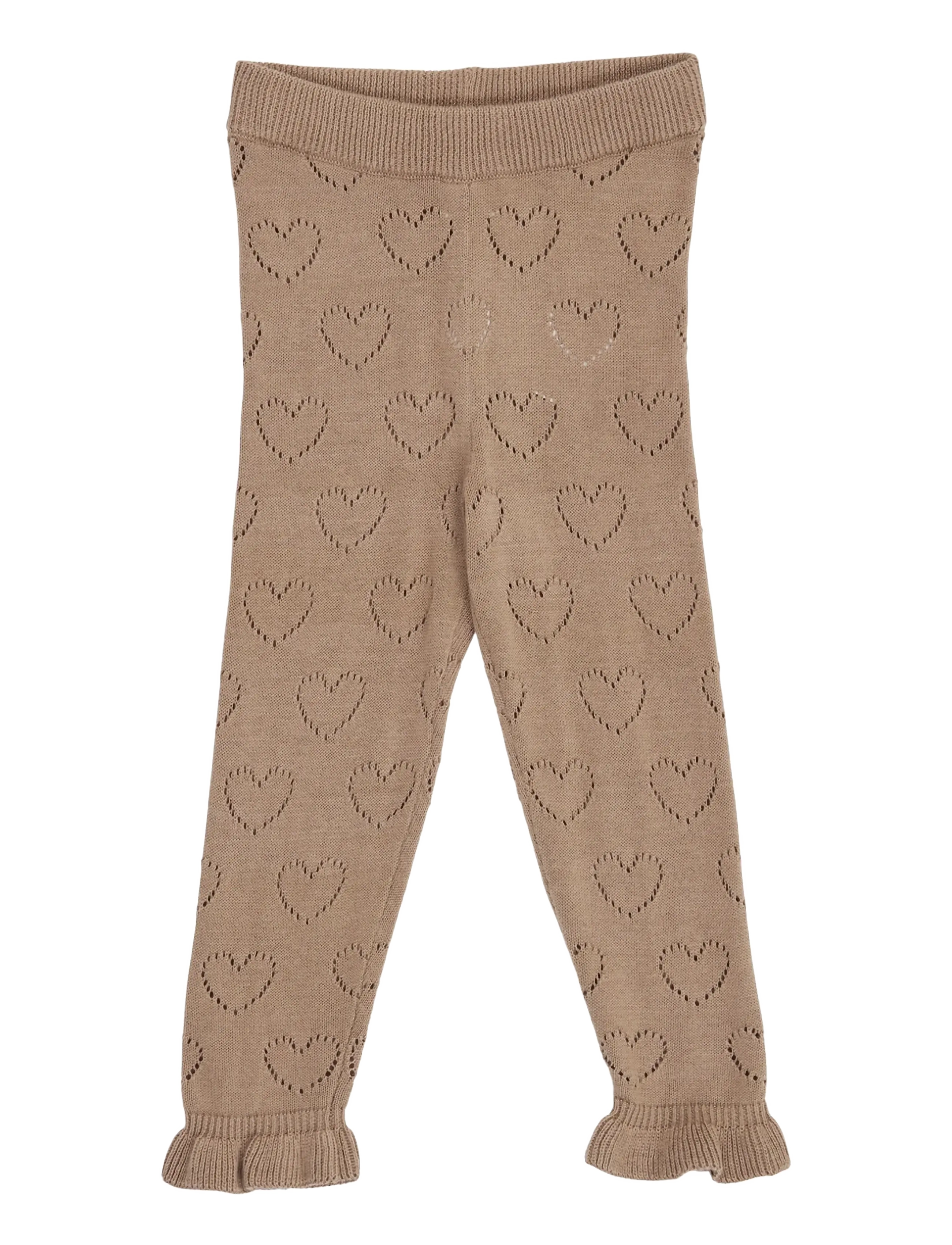Müsli Knit pointelle heart pants baby - Shop efter størrelse - WALNUT / brown