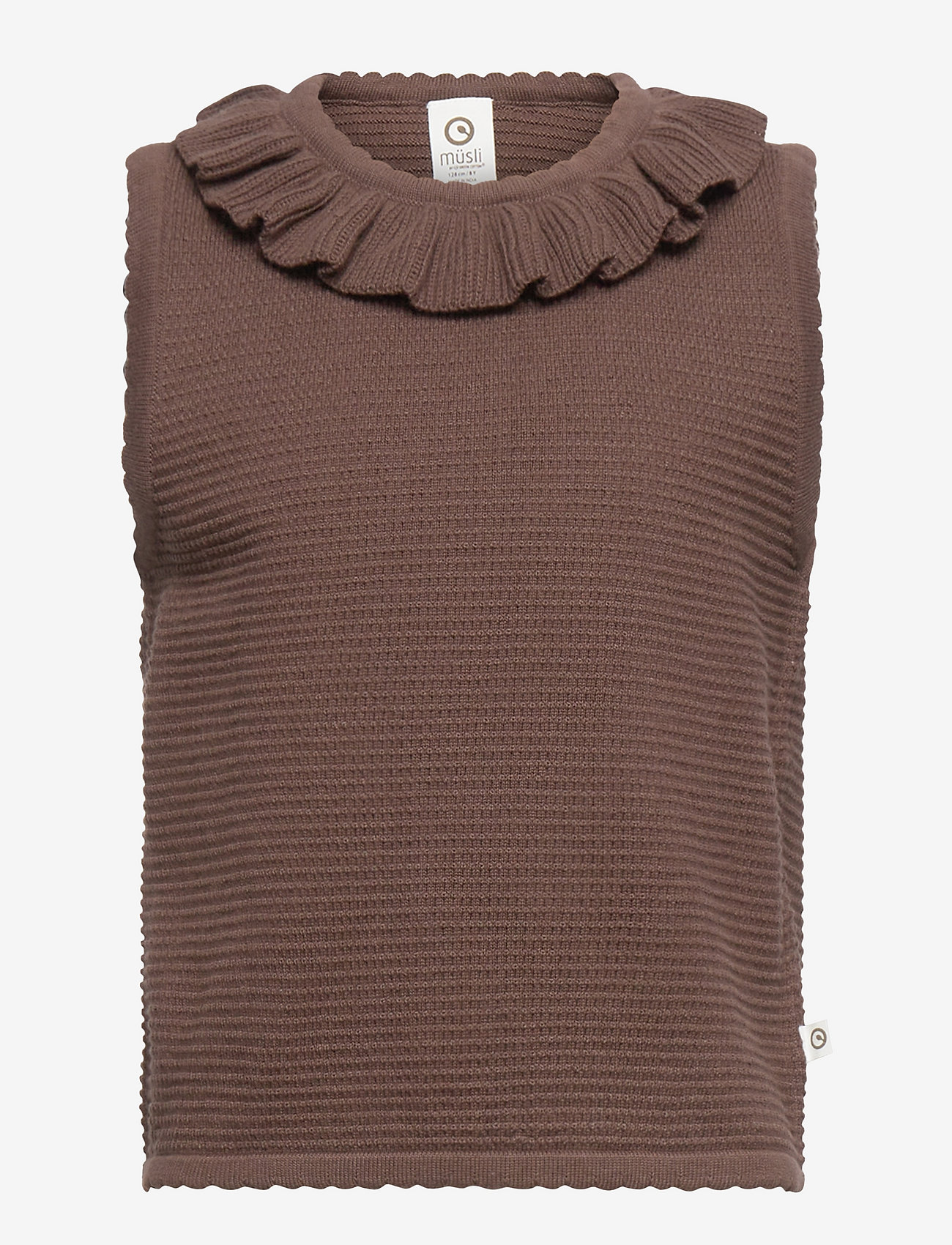 Müsli by Green Cotton - Knit collar vest - brownie - 0