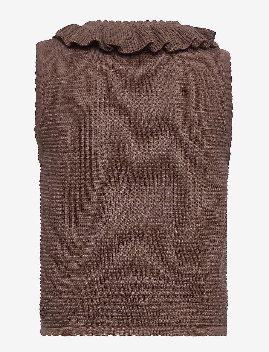 Müsli by Green Cotton - Knit collar vest - brownie - 1