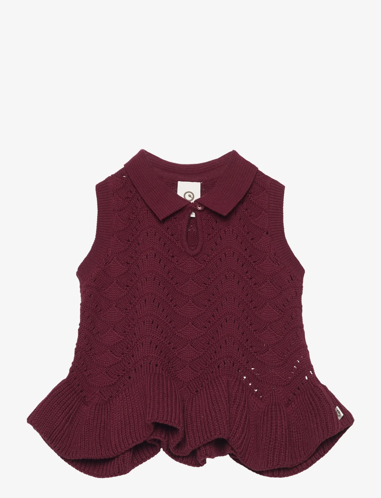 Müsli by Green Cotton - Knit needle out vest baby - najniższe ceny - fig - 0