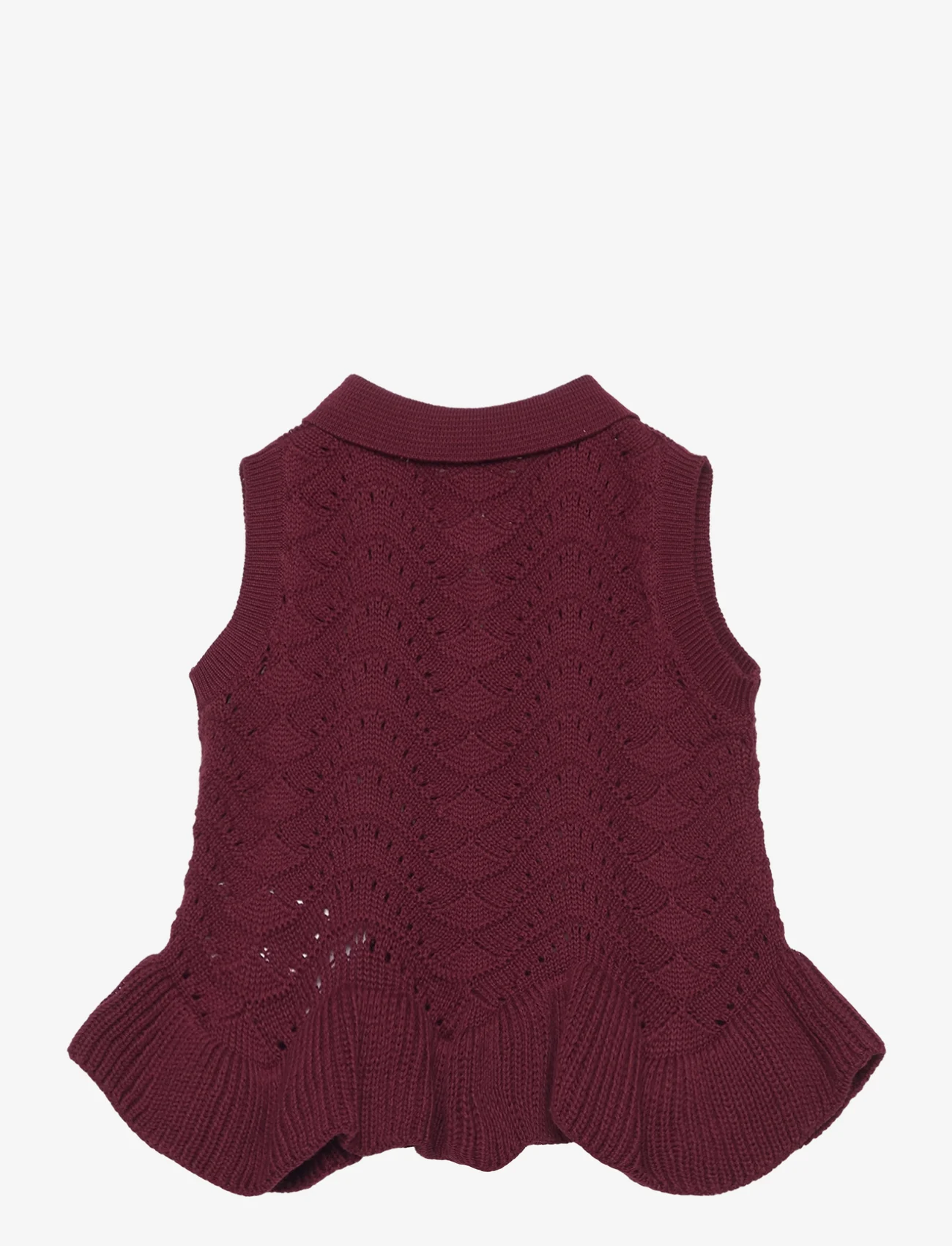 Müsli by Green Cotton - Knit needle out vest baby - alhaisimmat hinnat - fig - 1