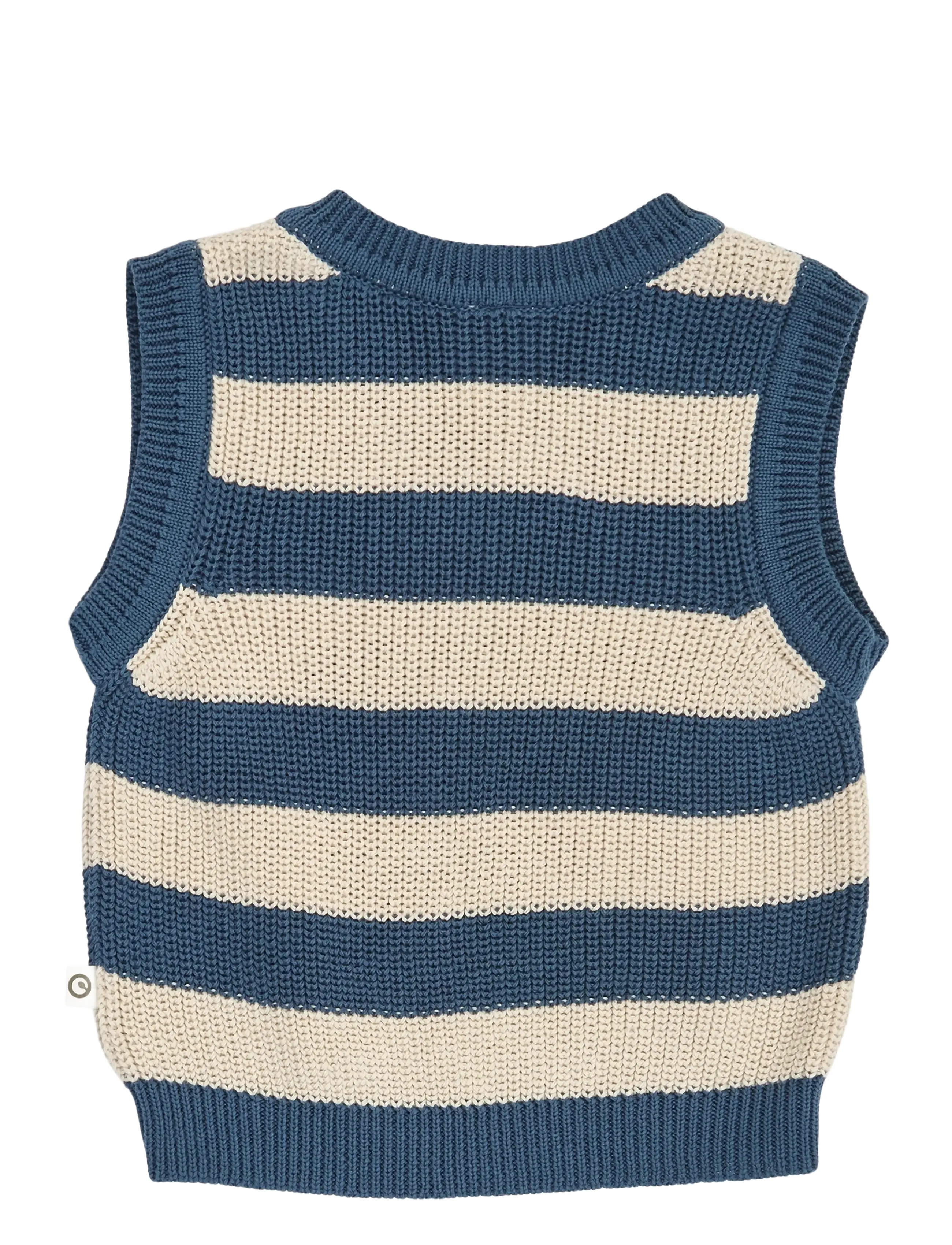 Müsli - Knit stripe vest baby - navy - 2