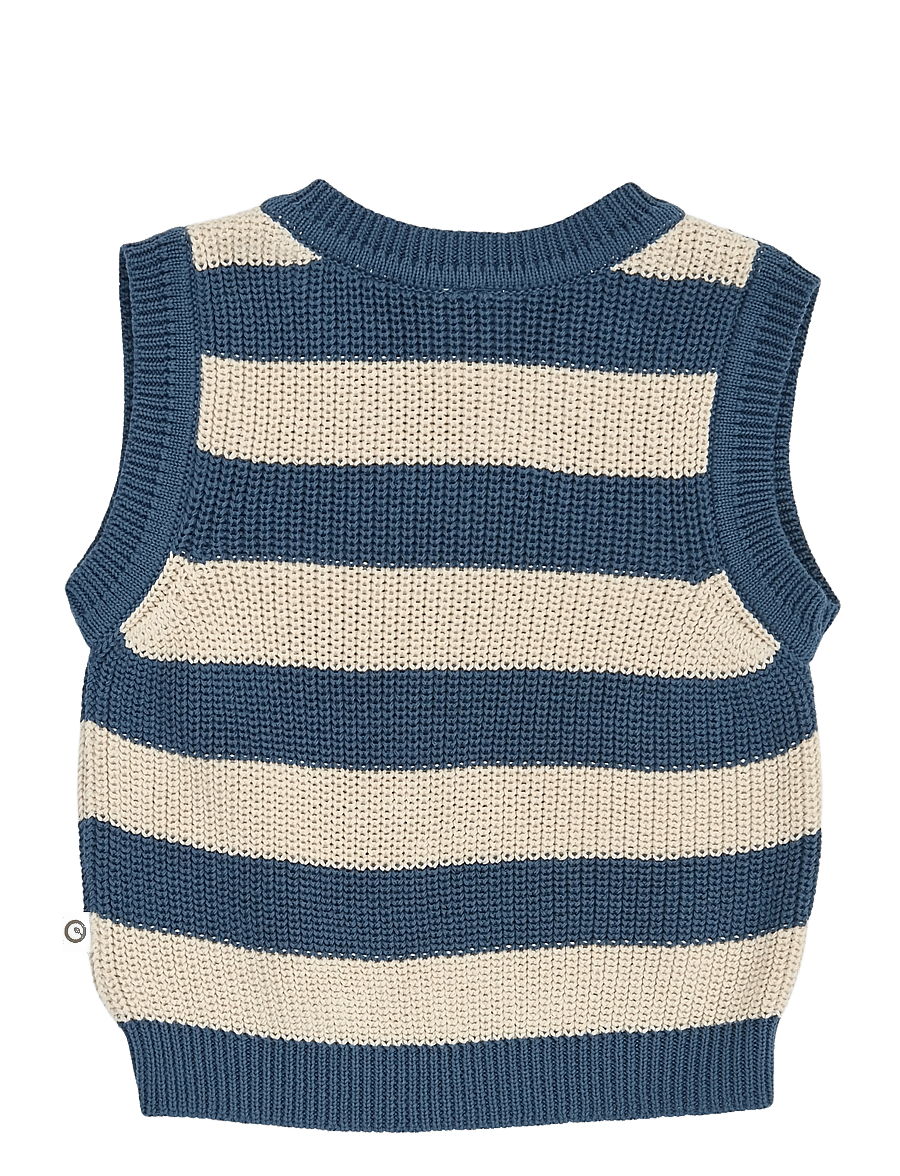 Müsli - Knit stripe vest baby - navy - 2