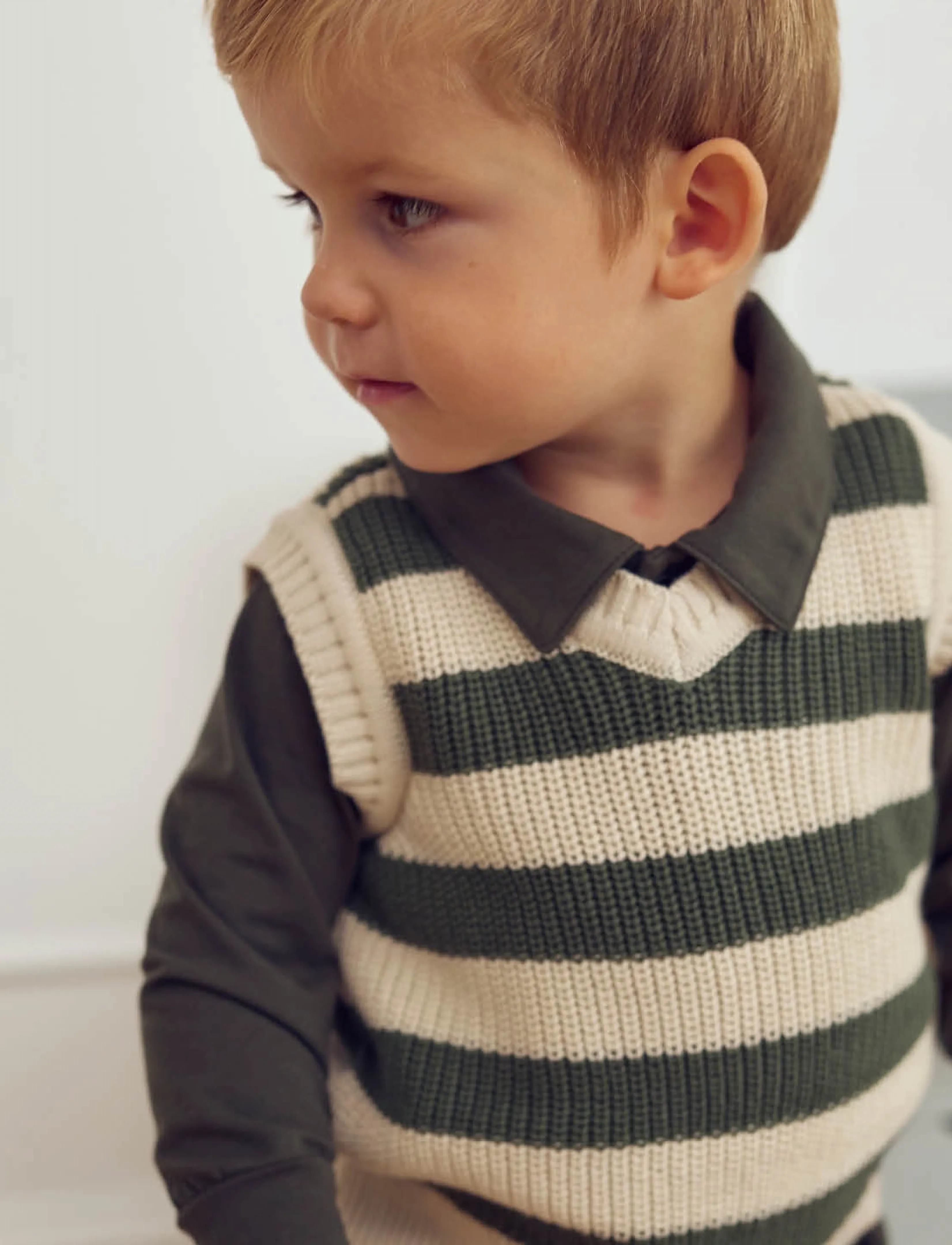 Müsli Knit stripe vest baby - Westen - NAVY / navy