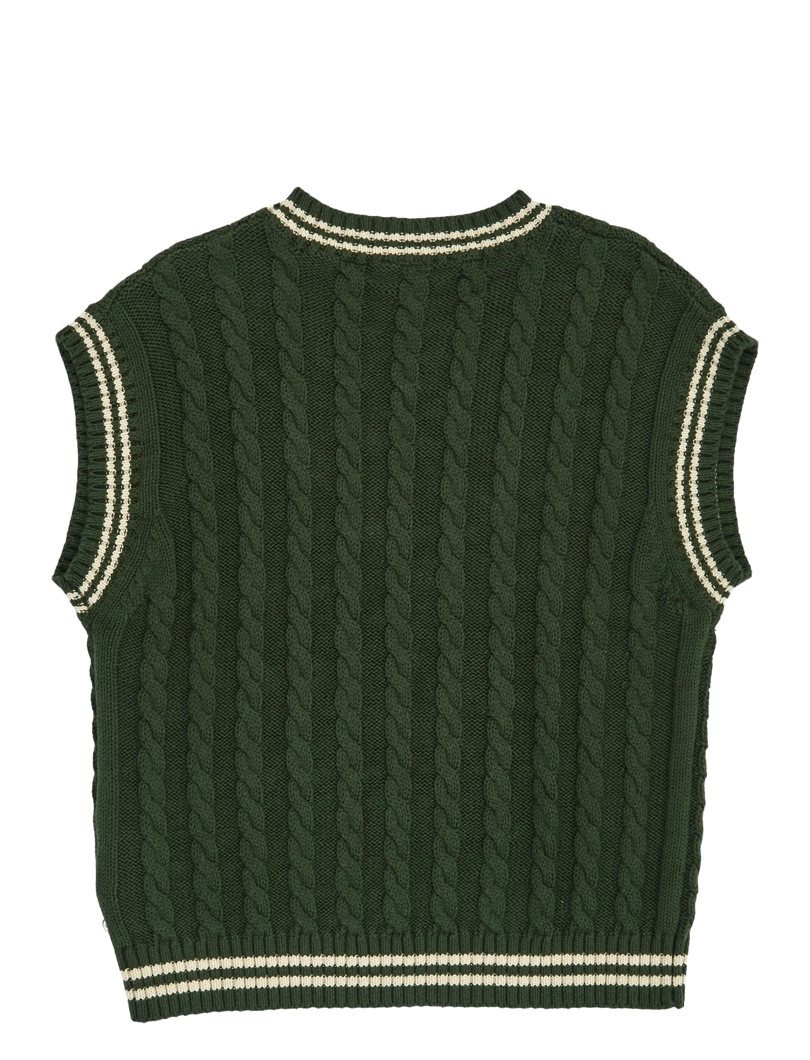 Müsli - Knit cable vest - forest green - 2