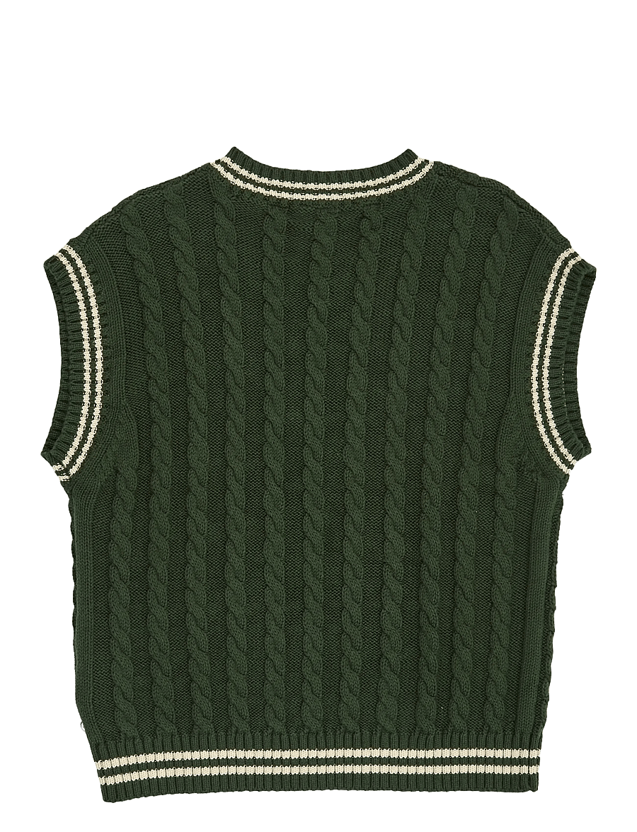 Müsli - Knit cable vest - forest green - 2