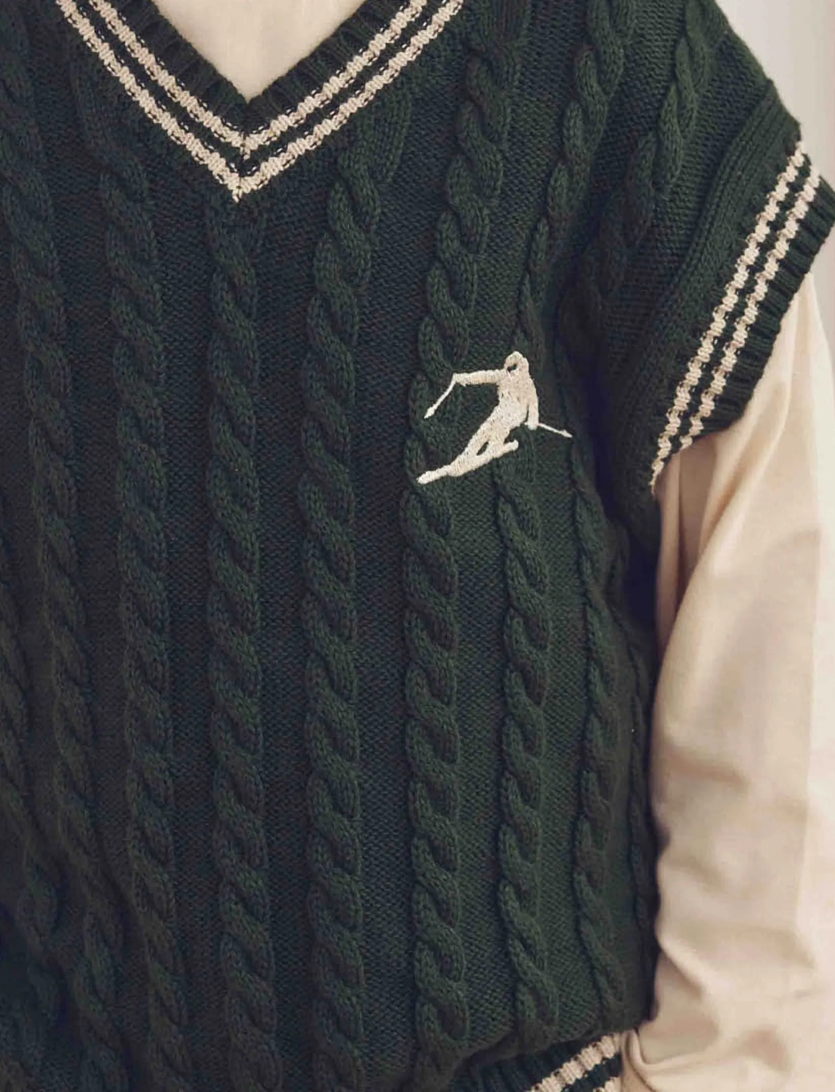 Müsli - Knit cable vest - forest green - 4
