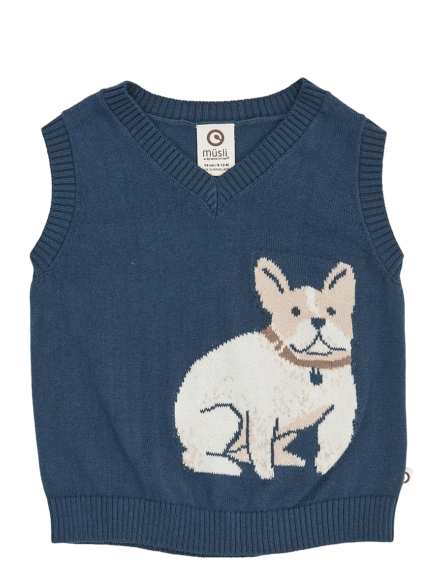 Müsli - Old english knit vest baby - navy - 1