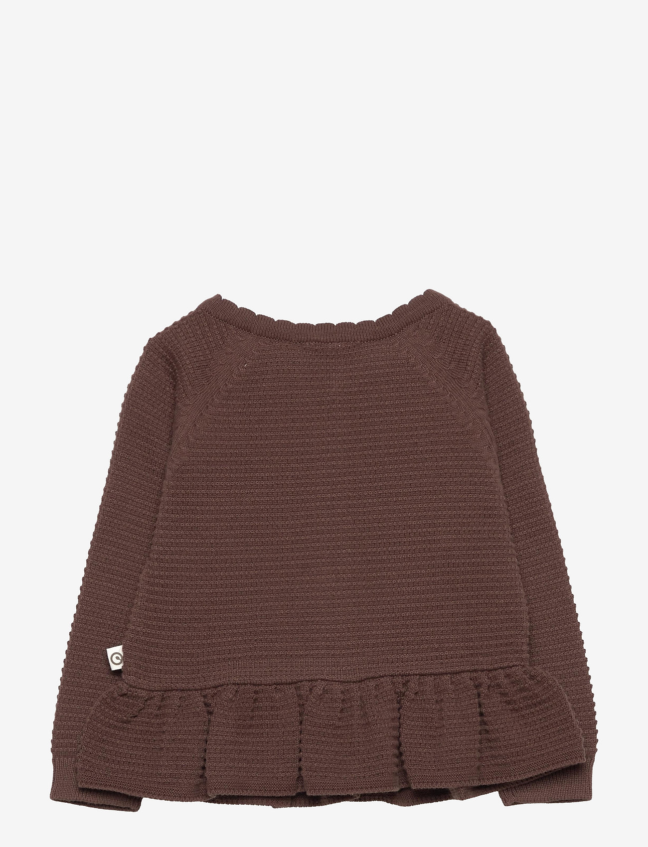 Müsli by Green Cotton - Knit frill cardigan baby - brownie - 1