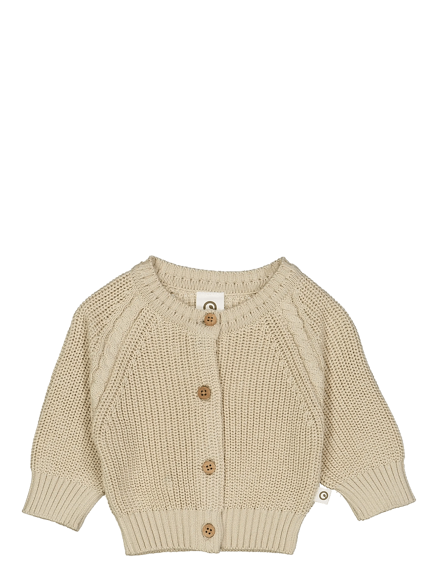 Müsli by Green Cotton - Knit chunky cardigan - cardigans - oat - 1