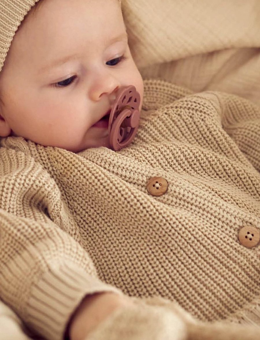 Müsli by Green Cotton - Knit chunky cardigan - cardigans - oat - 0