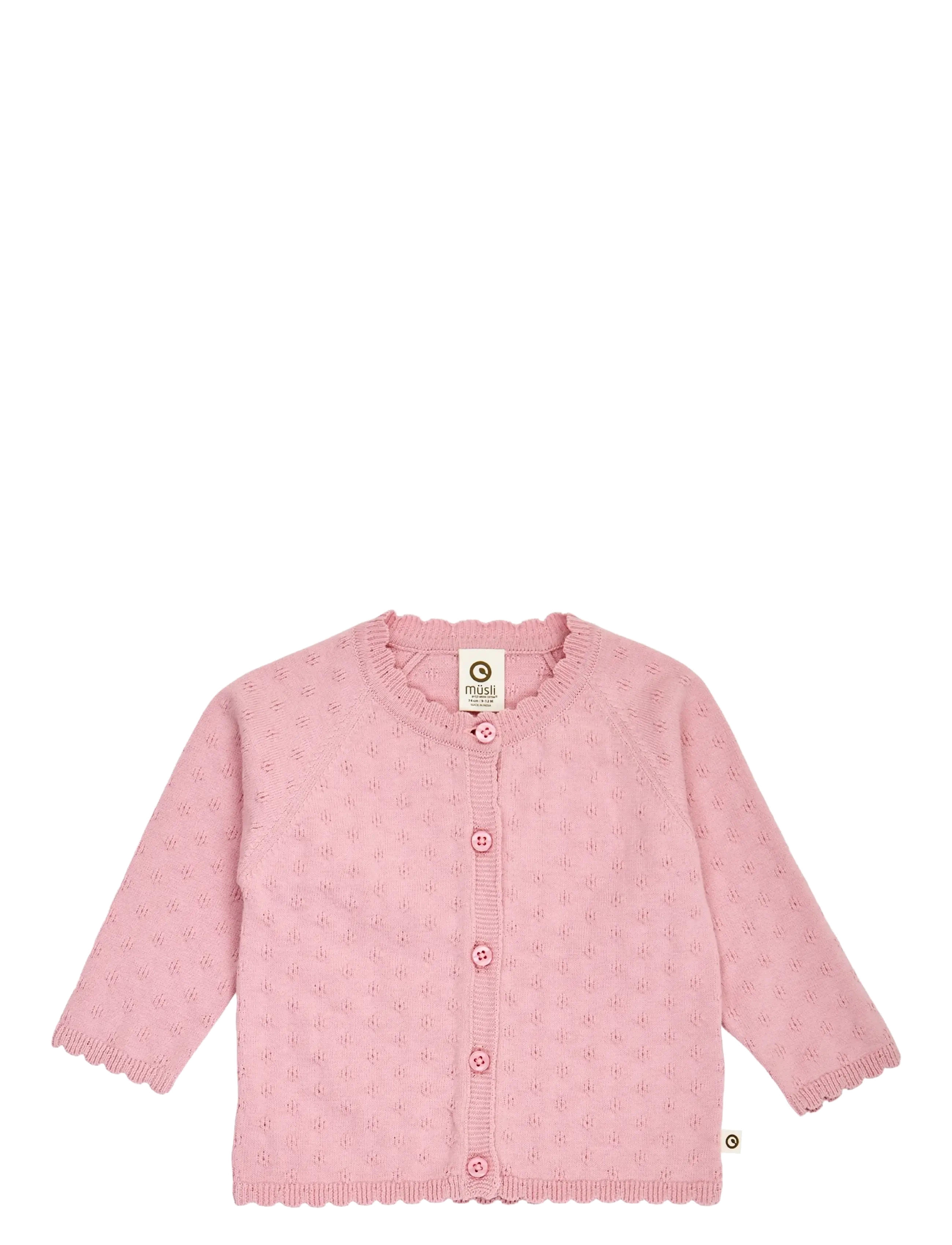 Müsli by Green Cotton Primrose cardigan baby - Baby 0-2 år - NECTAR / pink/rose