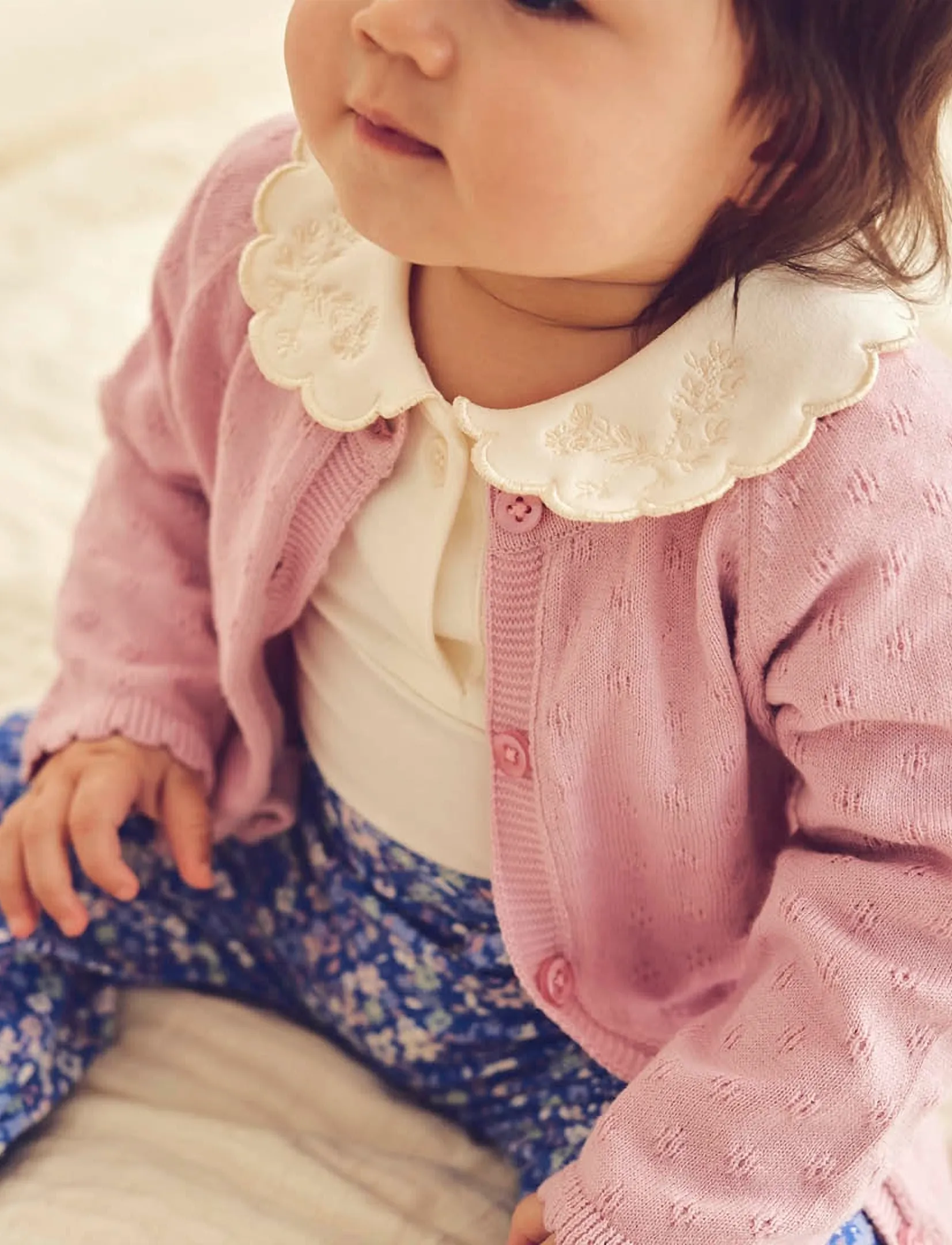 Müsli by Green Cotton Primrose Cardigan Baby, 68, Knitwear, Rosa - Cardigans, Kinder