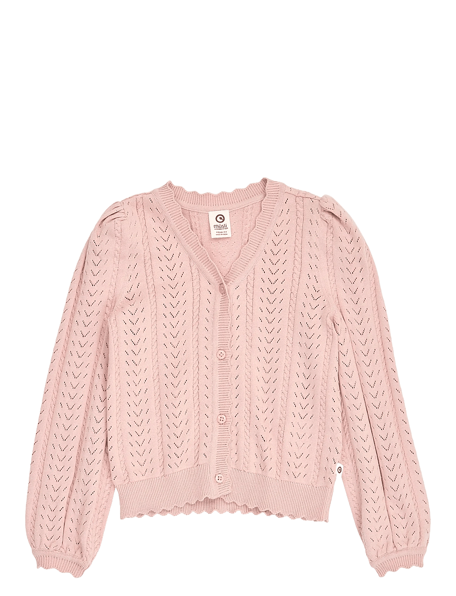 Müsli - Knit pointelle cardigan - blush - 0