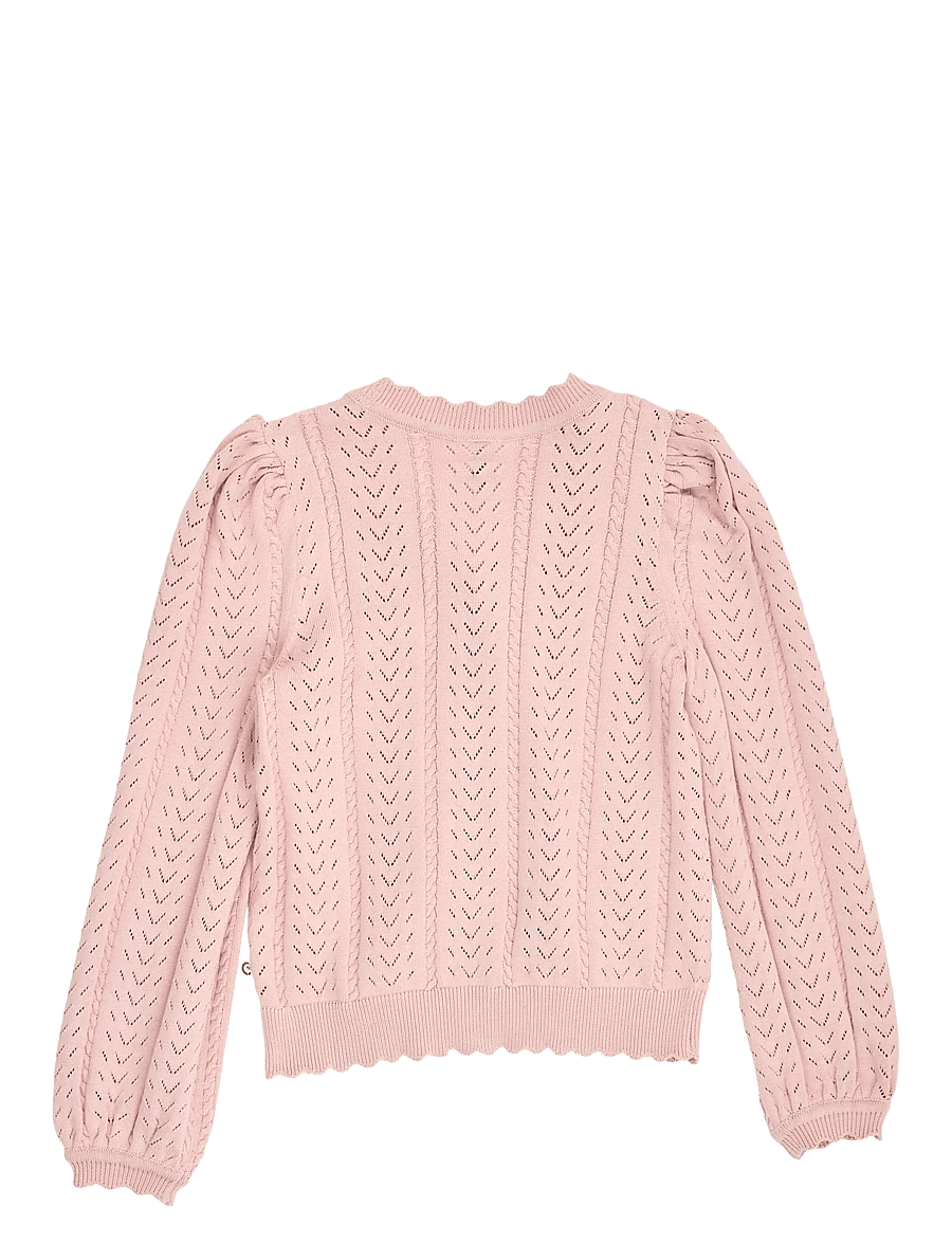 Müsli - Knit pointelle cardigan - blush - 1