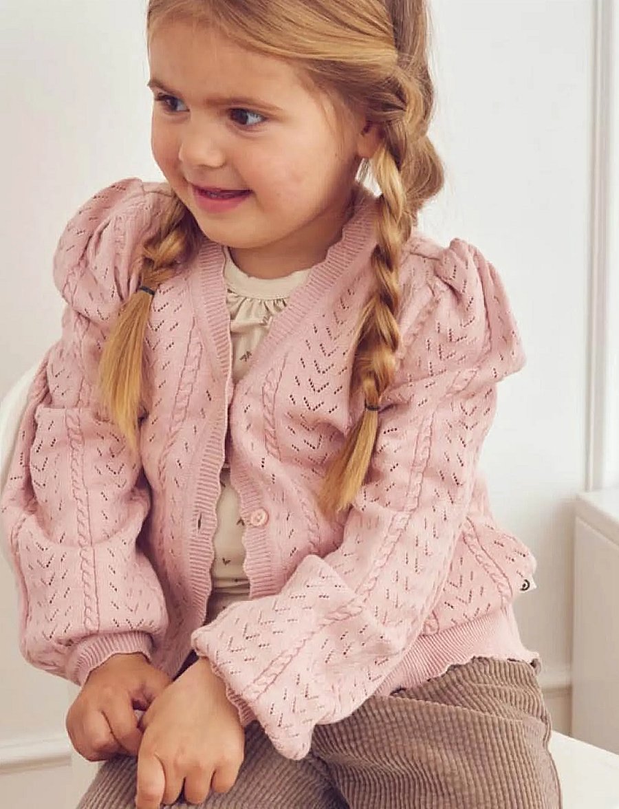 Müsli - Knit pointelle cardigan - blush - 2
