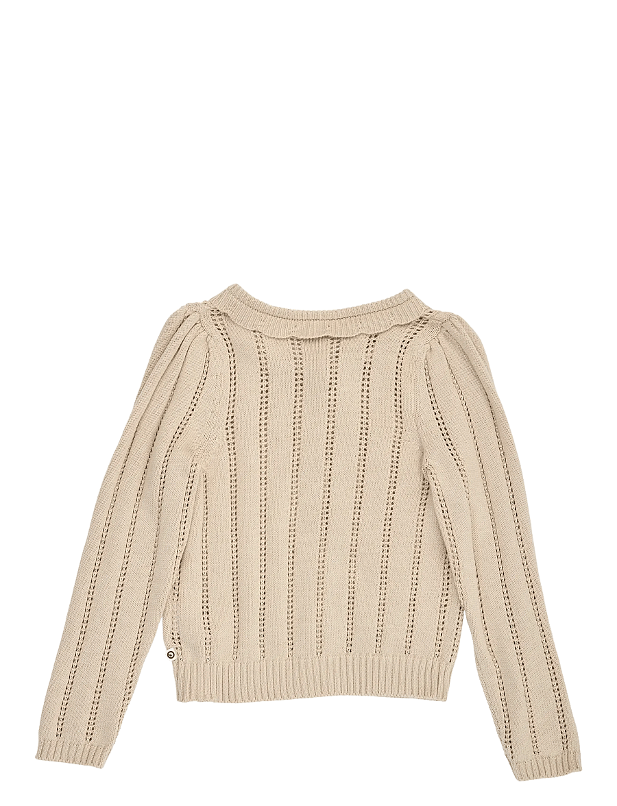 Müsli - Bouquet knit pointelle cardigan - oak - 2