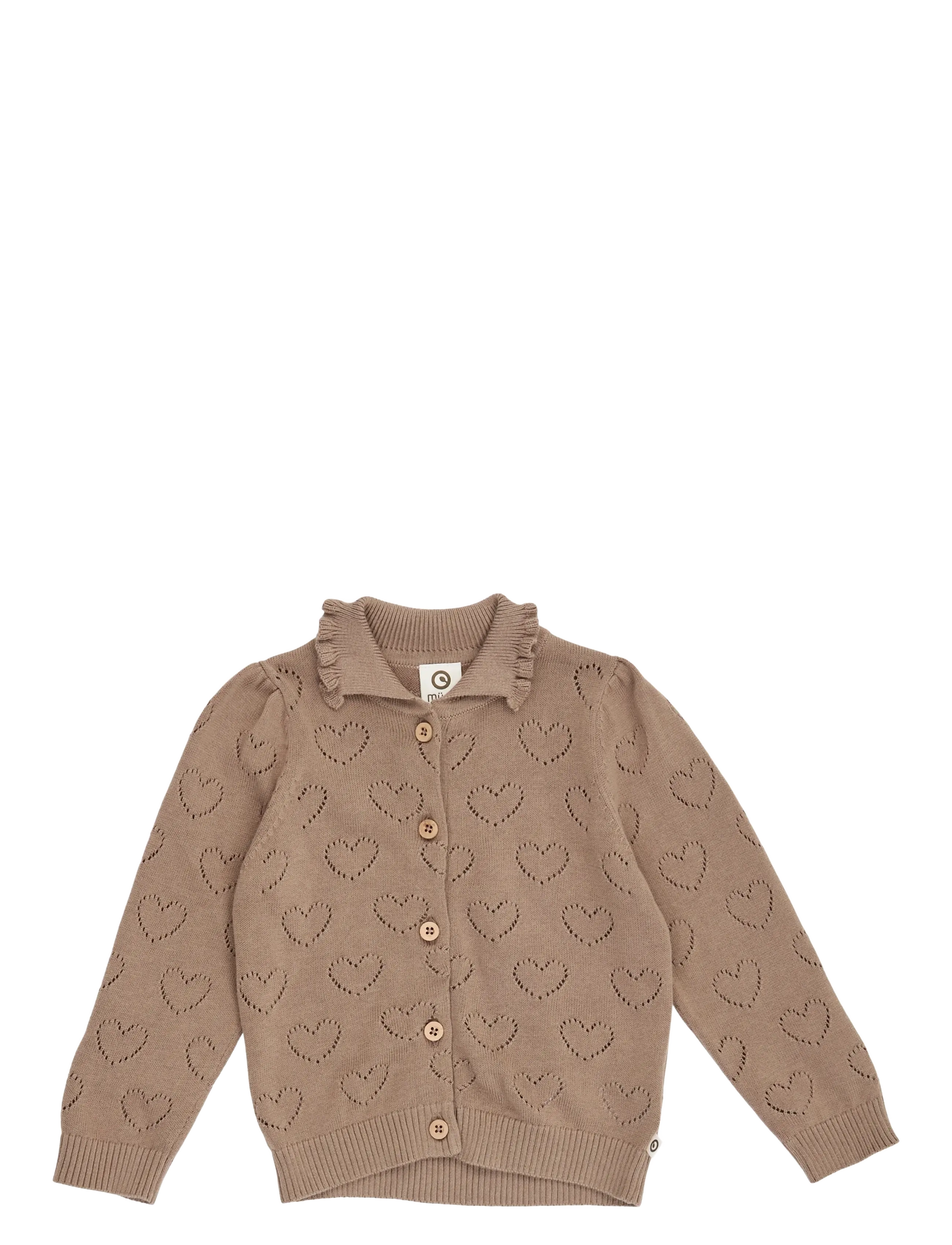 Müsli Knit pointelle heart cardigan baby - Strickmode - WALNUT / brown