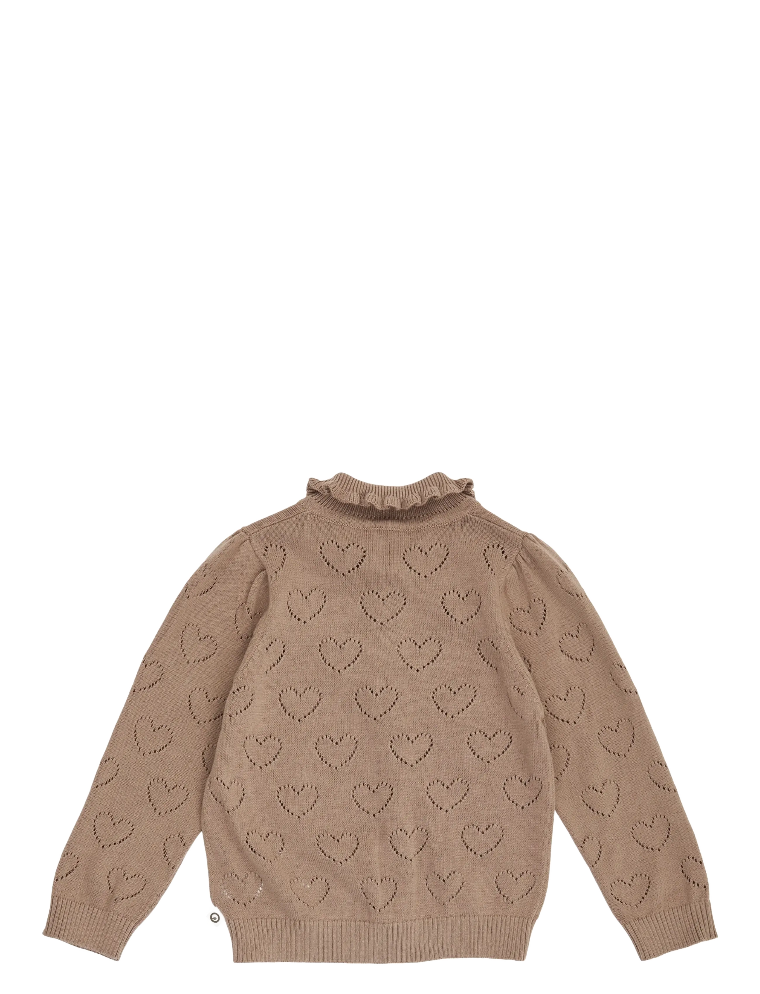 Müsli - Knit pointelle heart cardigan baby - walnut - 2