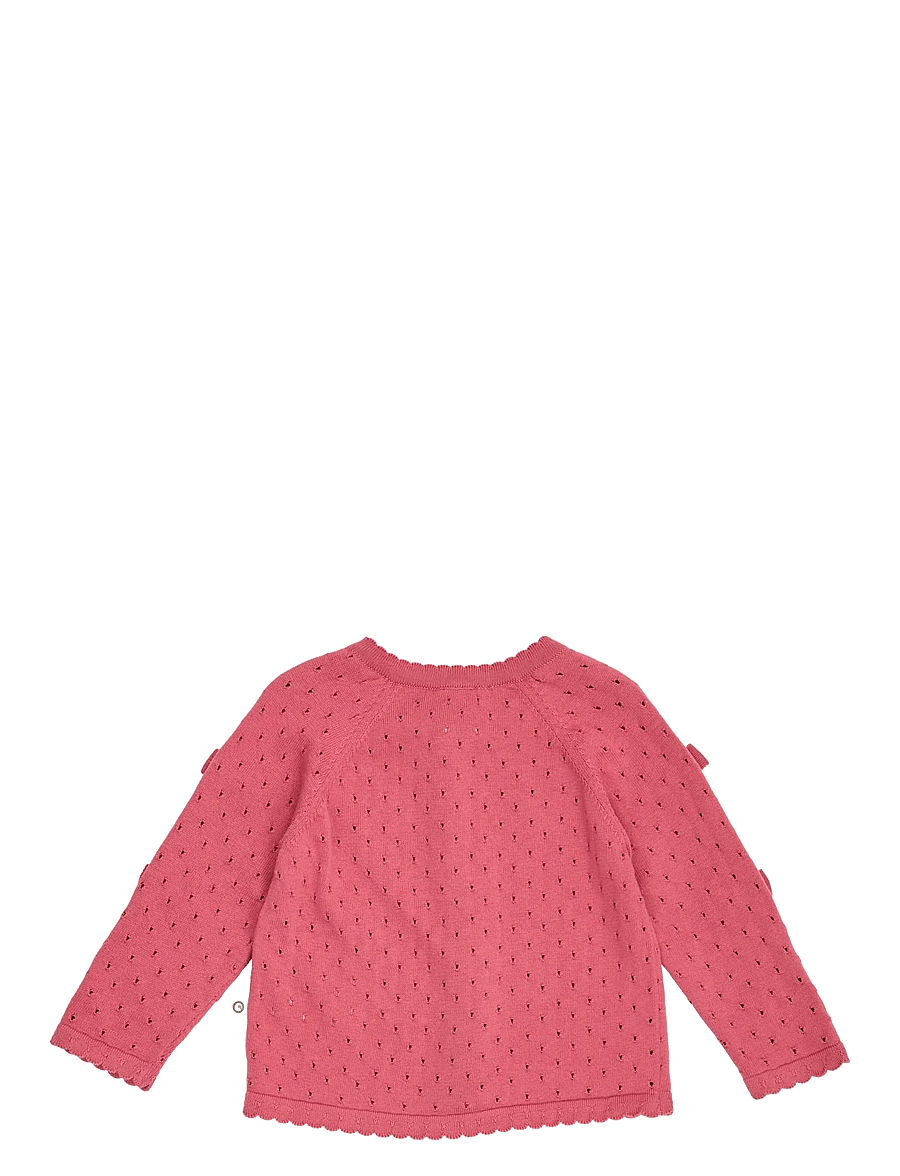 Müsli - Knit pointelle bow cardigan baby - baroque rose - 2